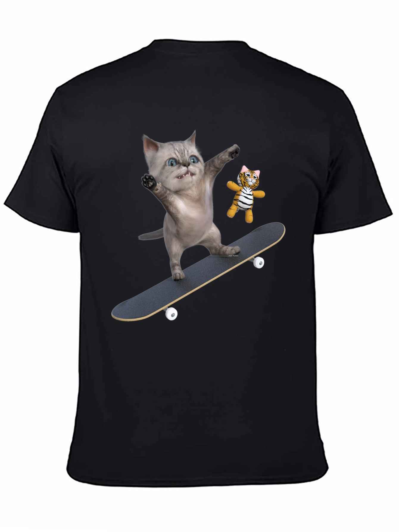 Cool Cat Skateboard T-Shirt - Unique Design