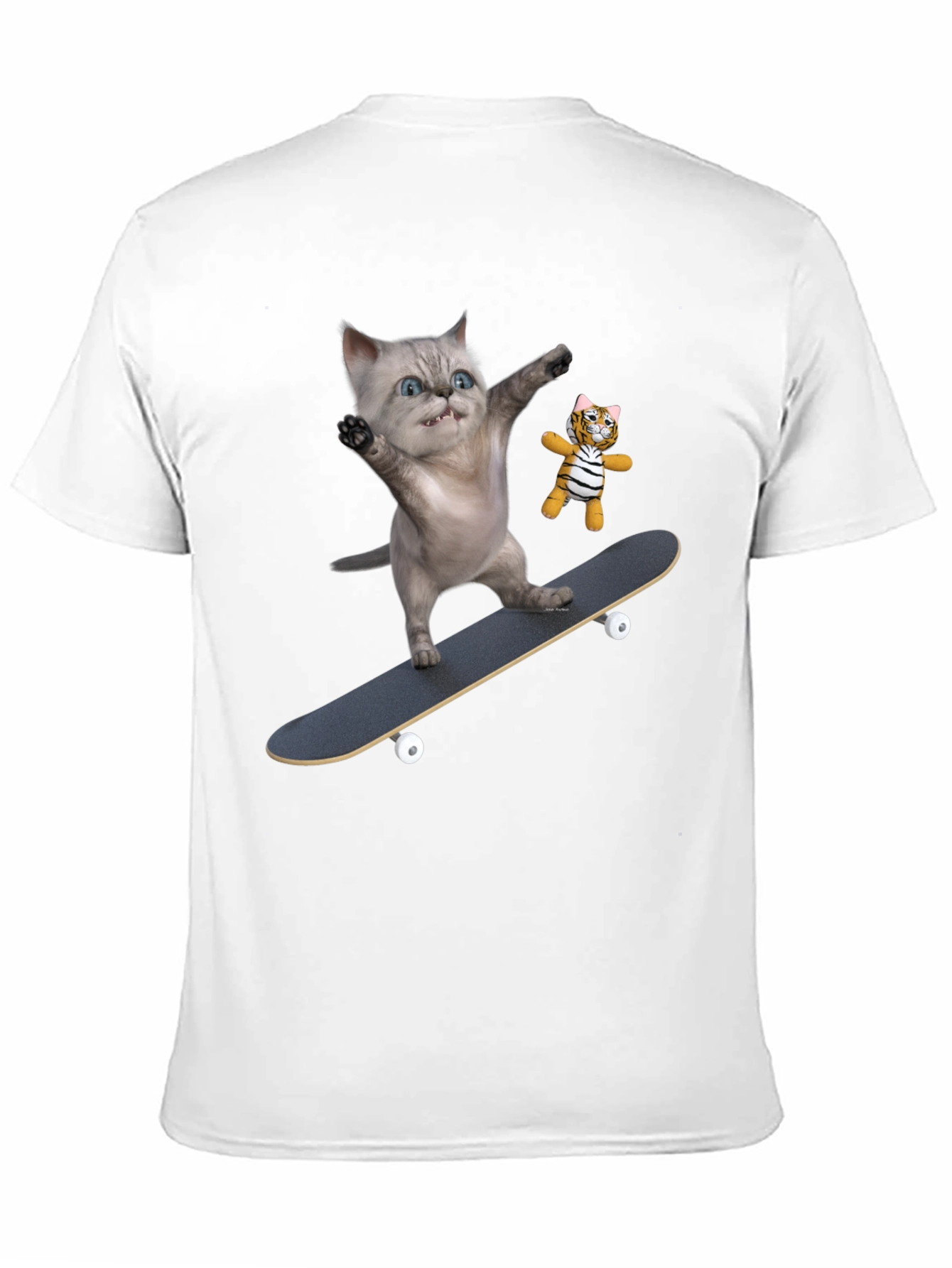 Cool Cat Skateboard T-Shirt - Unique Design