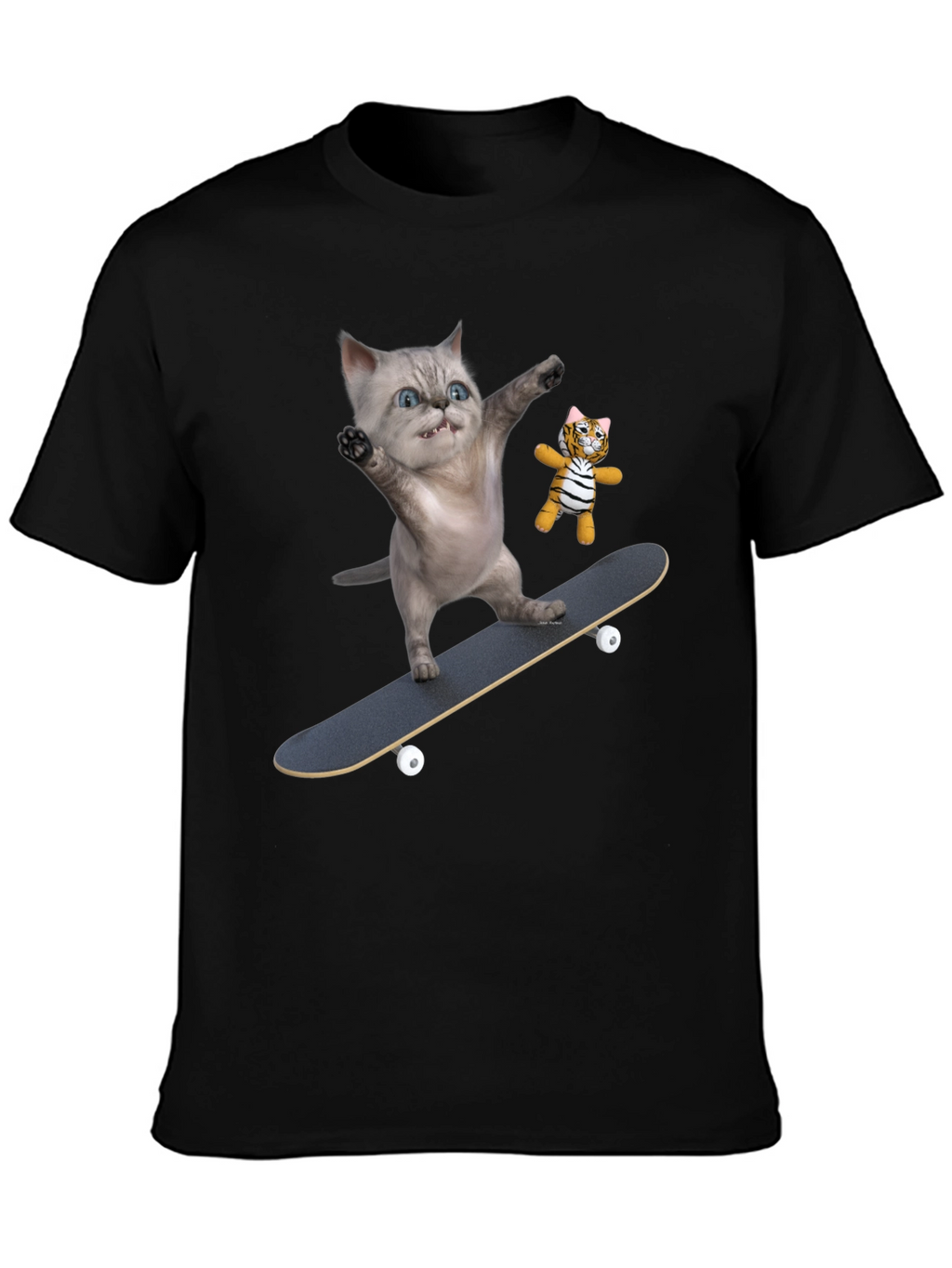 Cool Cat Skateboard T-Shirt - Unique Design
