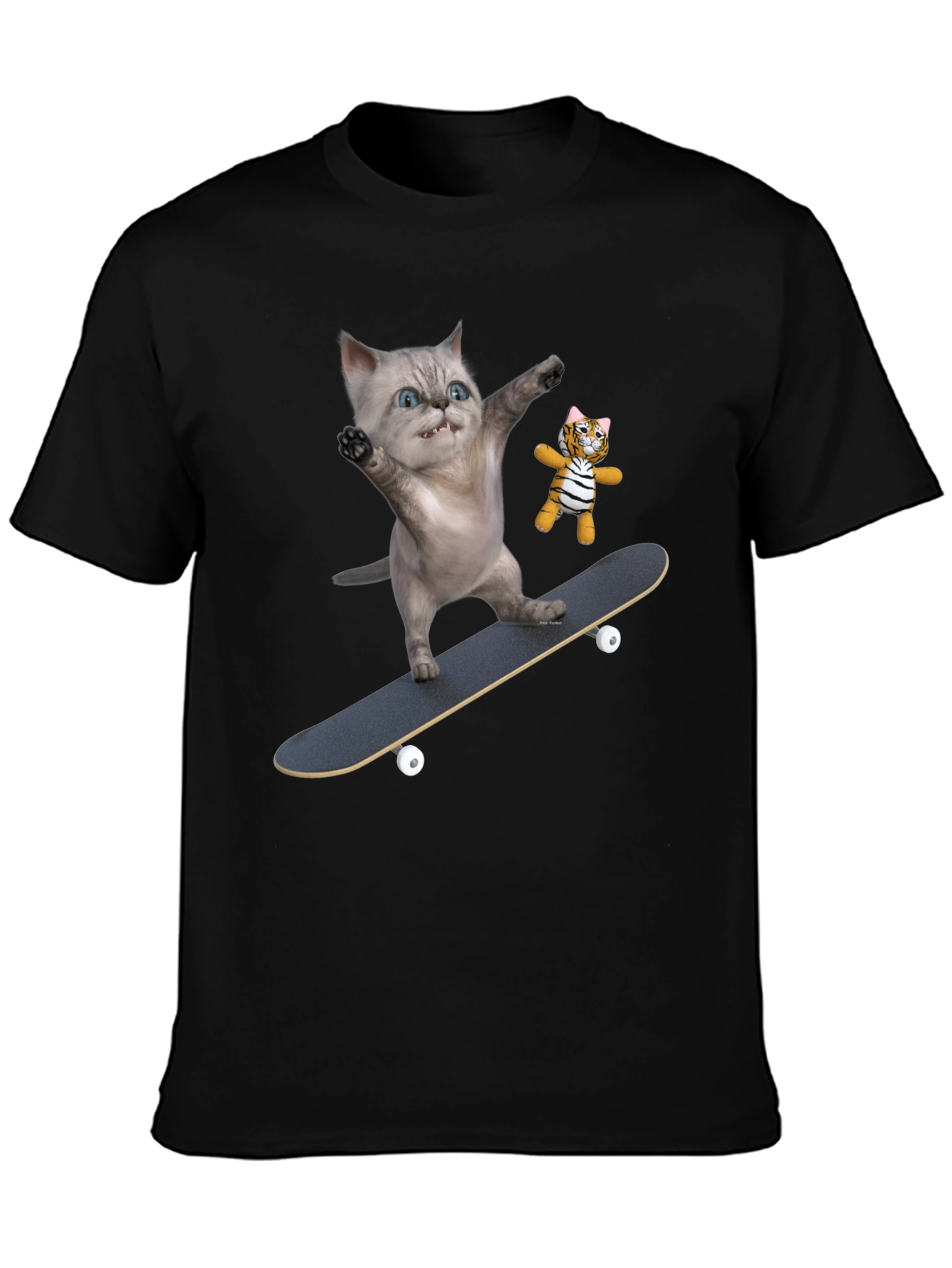 Cool Cat Skateboard T-Shirt - Unique Design