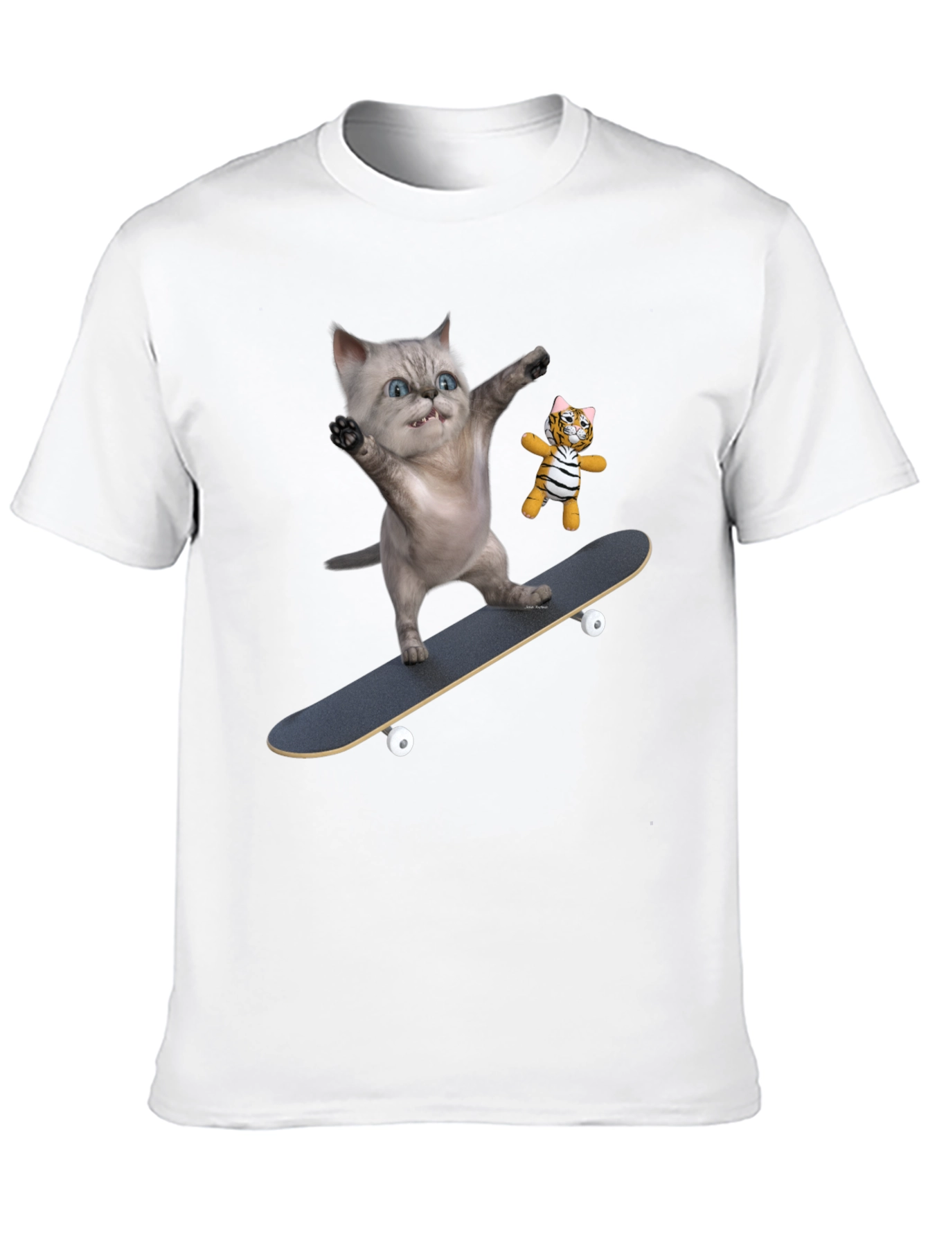 Cool Cat Skateboard T-Shirt - Unique Design