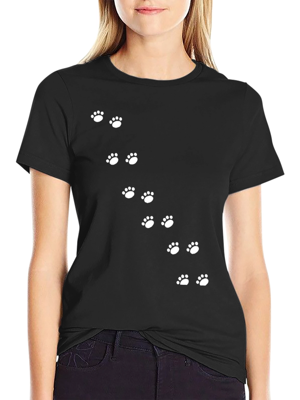 Paw Print Trail Tee - Black