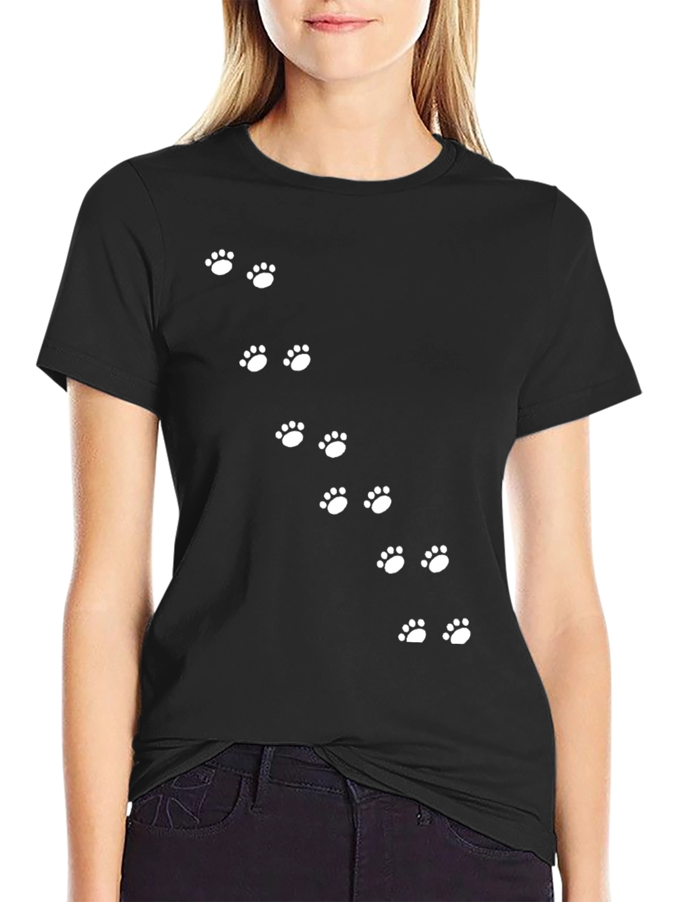 Paw Print Trail Tee - Black