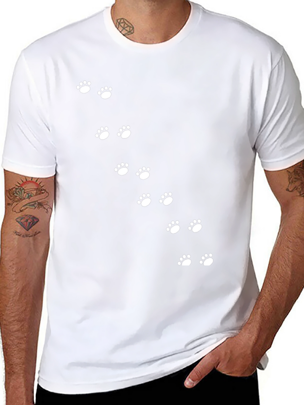 Paw Print Trail Tee - Black