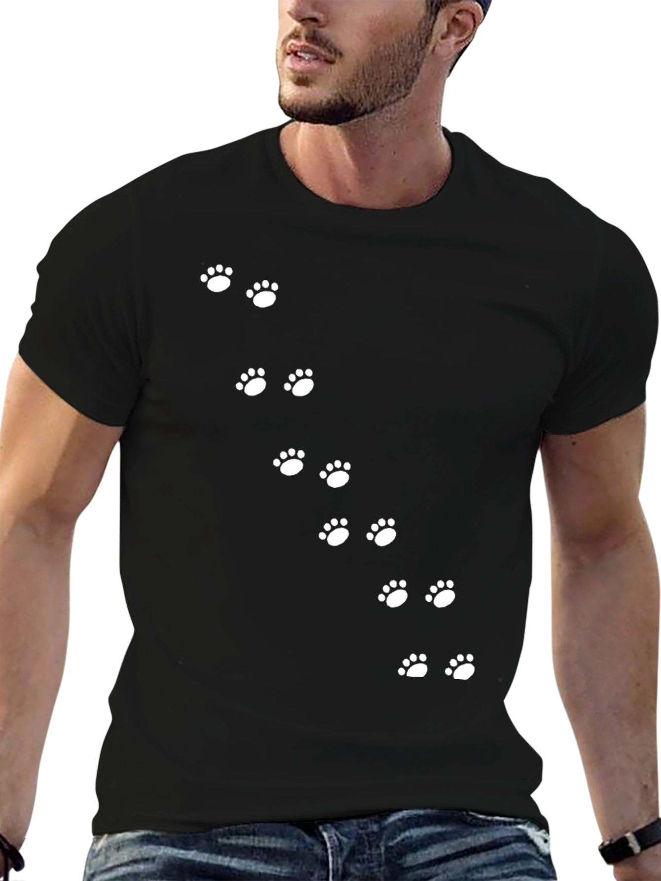 Paw Print Trail Tee - Black