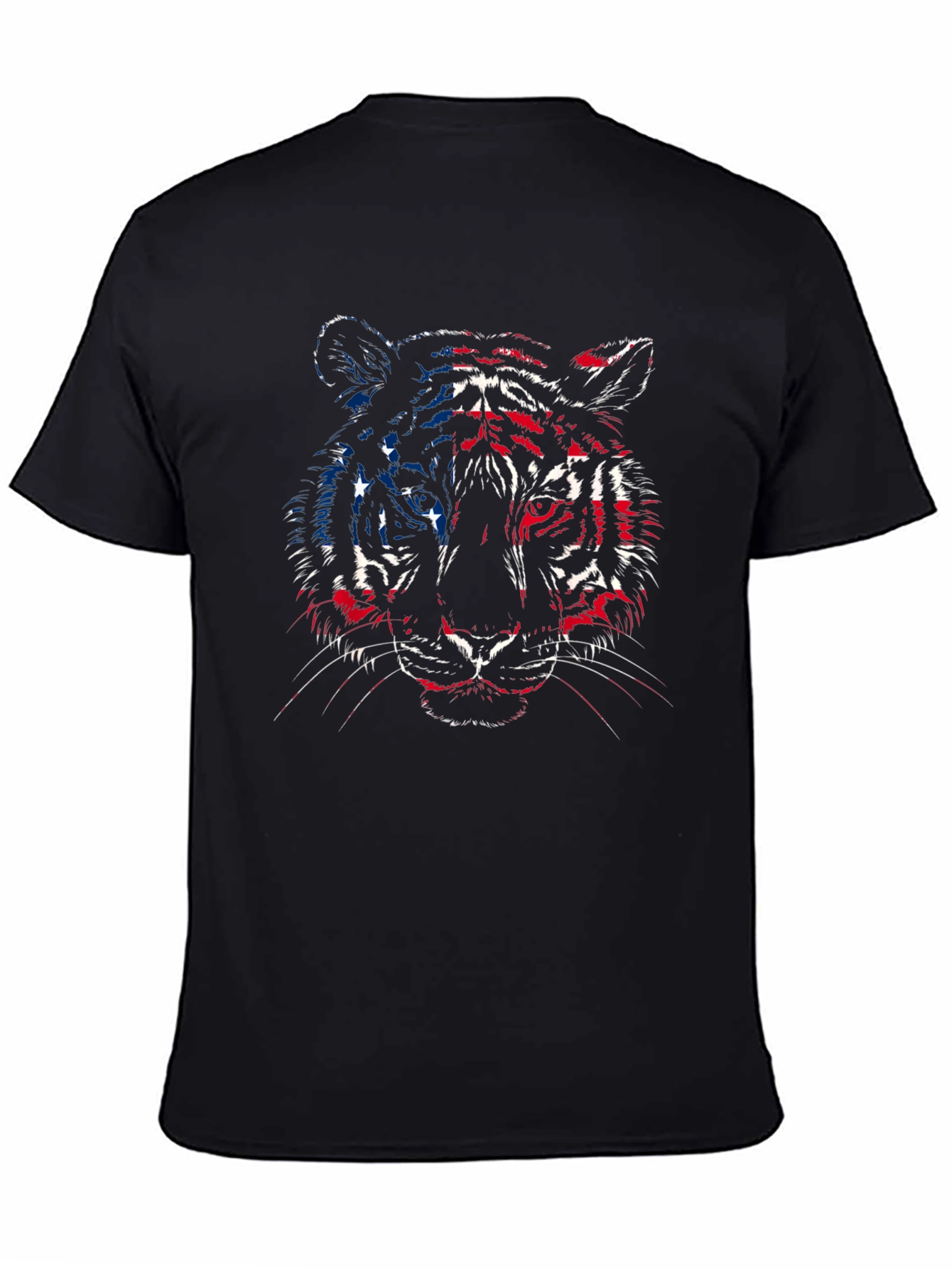 American Flag Tiger Graphic T-Shirt - Patriotic Style