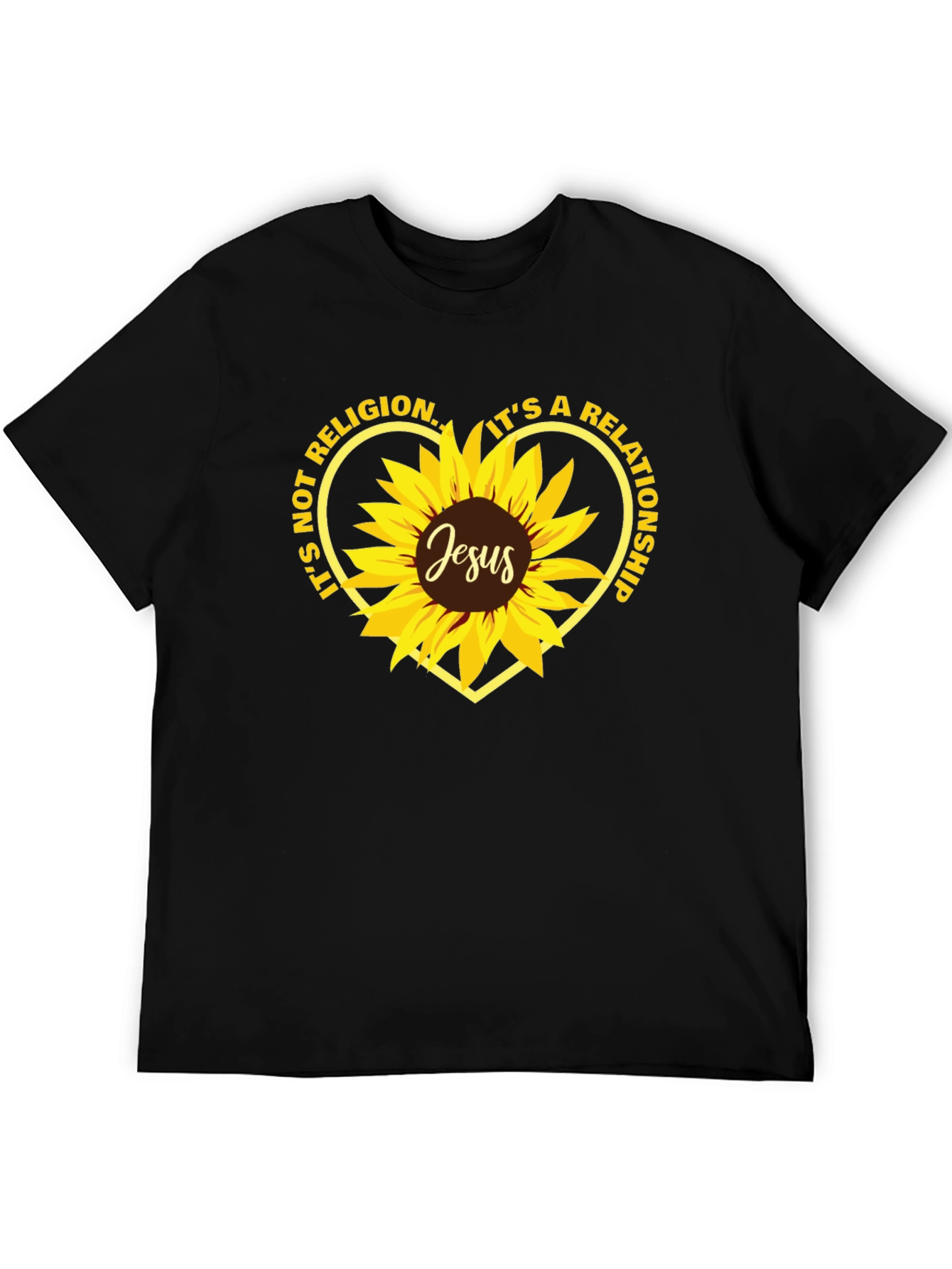 Faith-Based Graphic Tee - Its a Relationship Sunflower Design