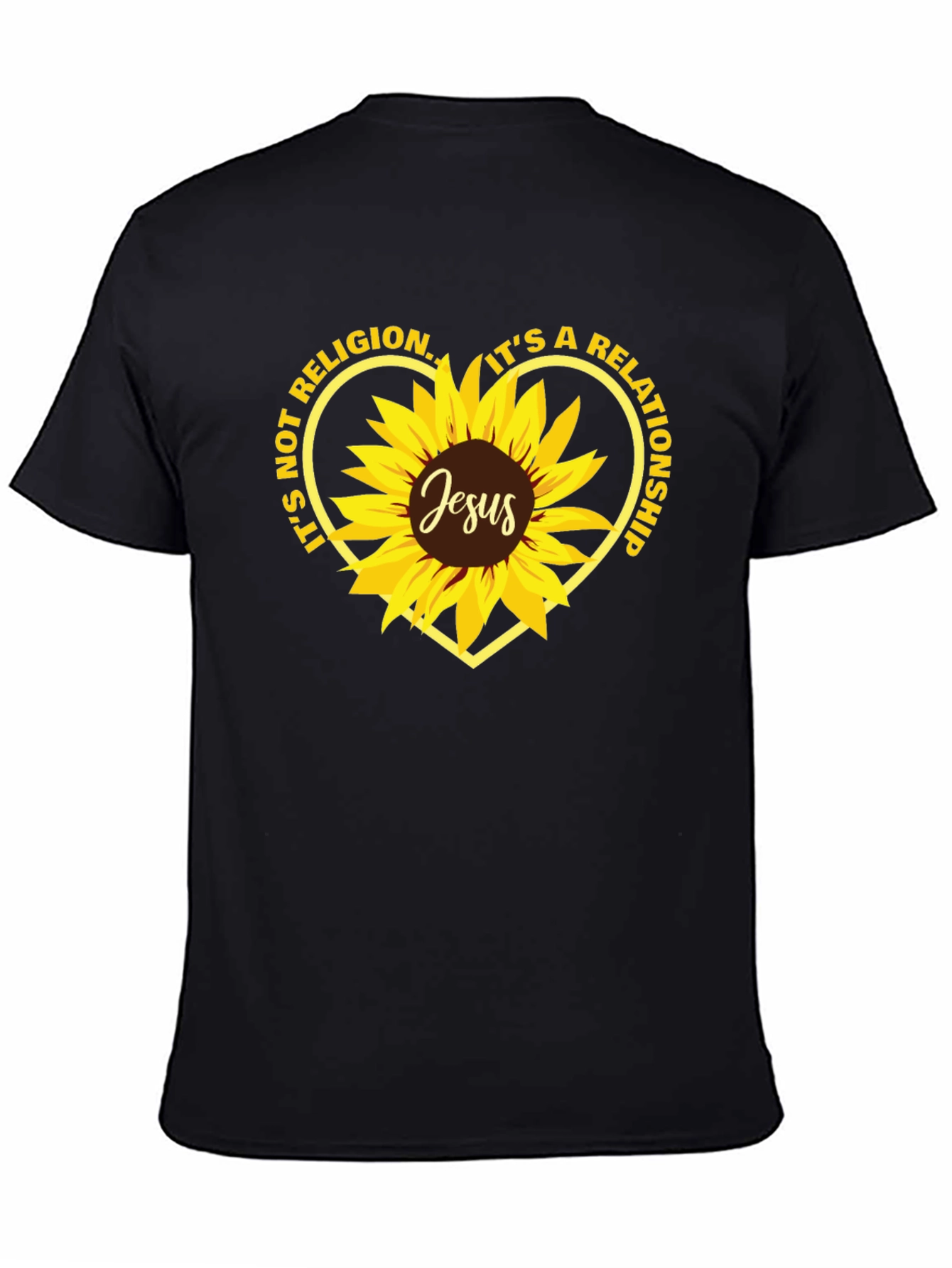 Faith-Based Graphic Tee - Its a Relationship Sunflower Design