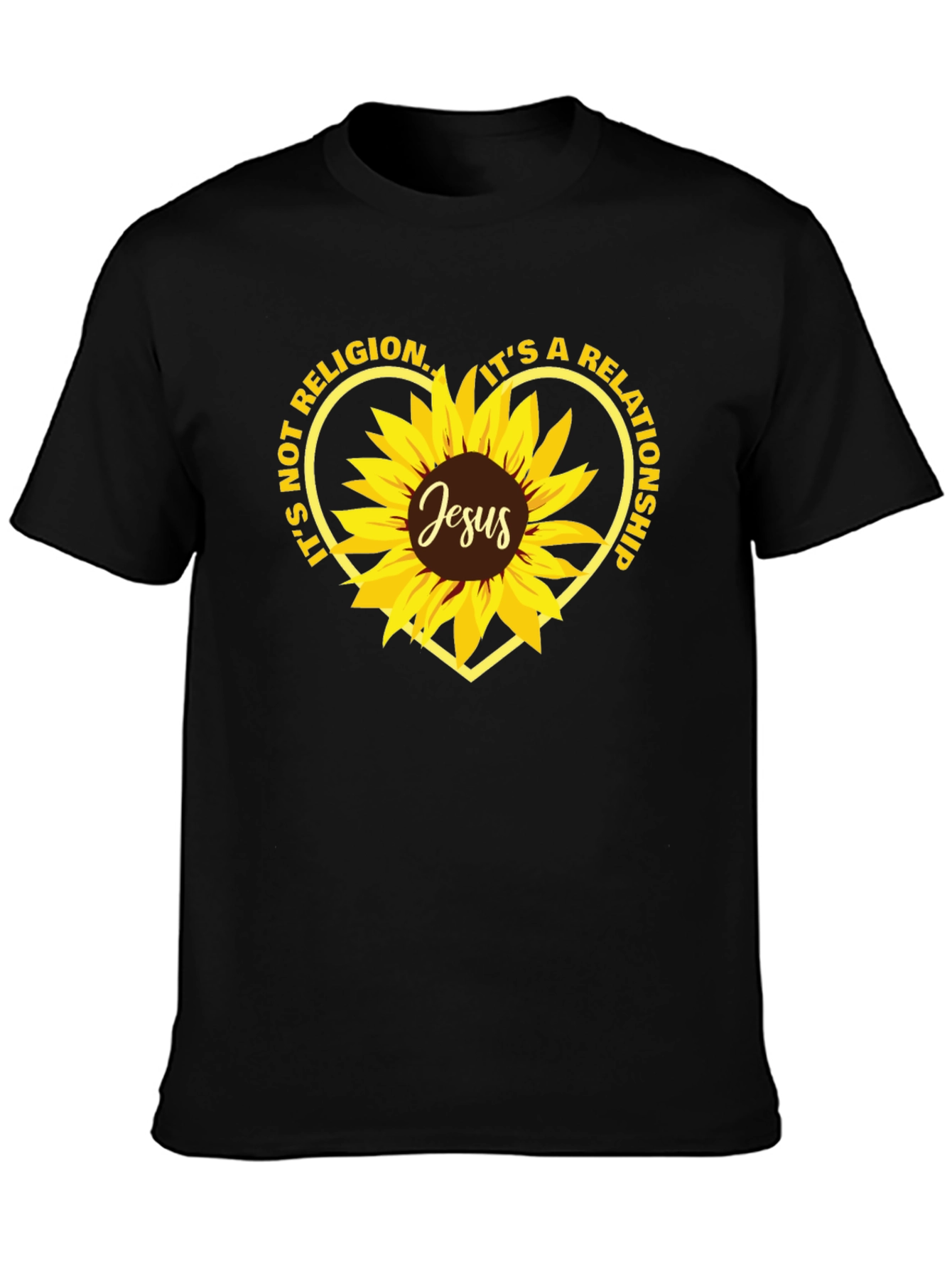 Faith-Based Graphic Tee - Its a Relationship Sunflower Design