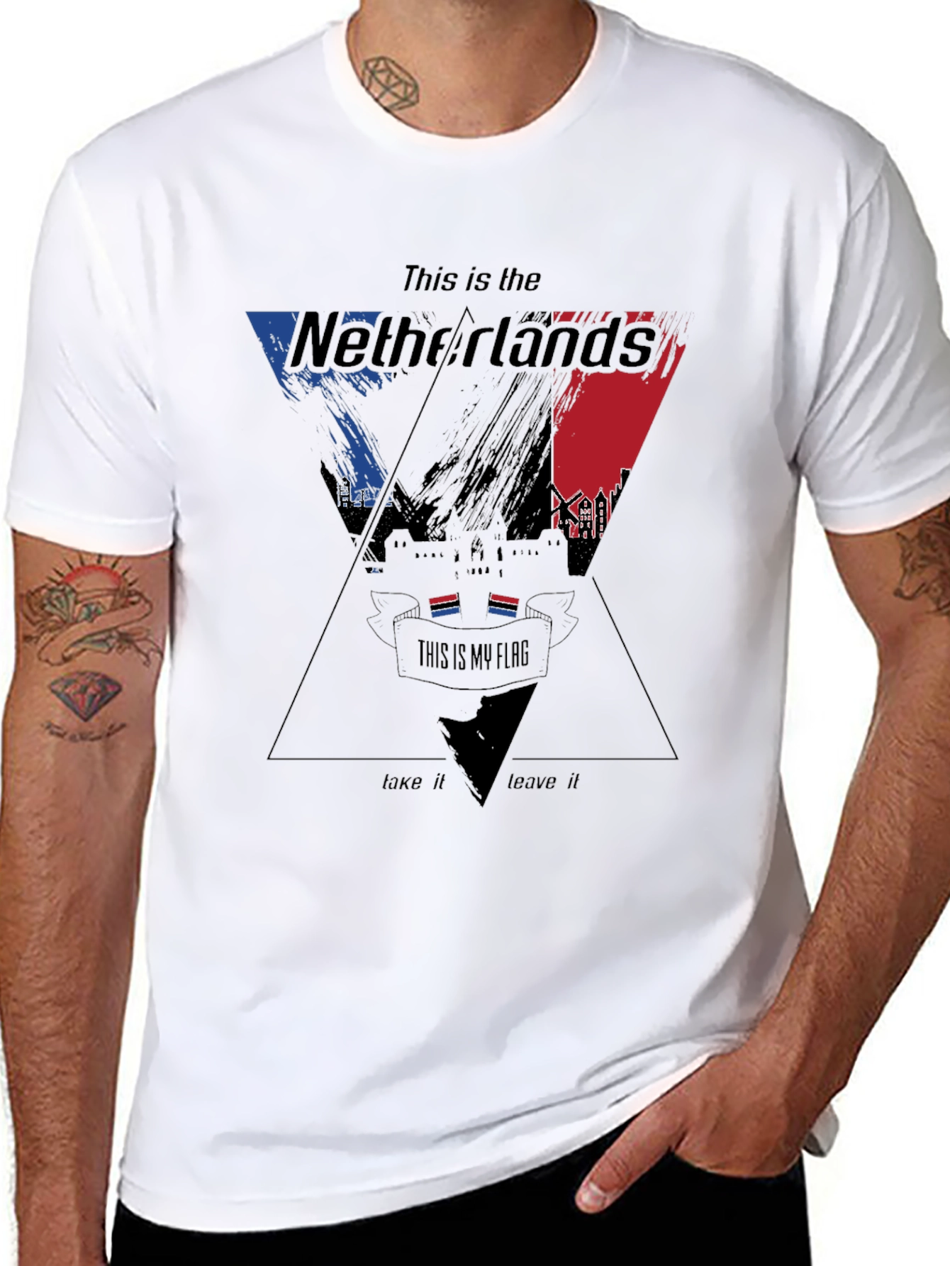 Netherlands Flag Graphic Print T-Shirt