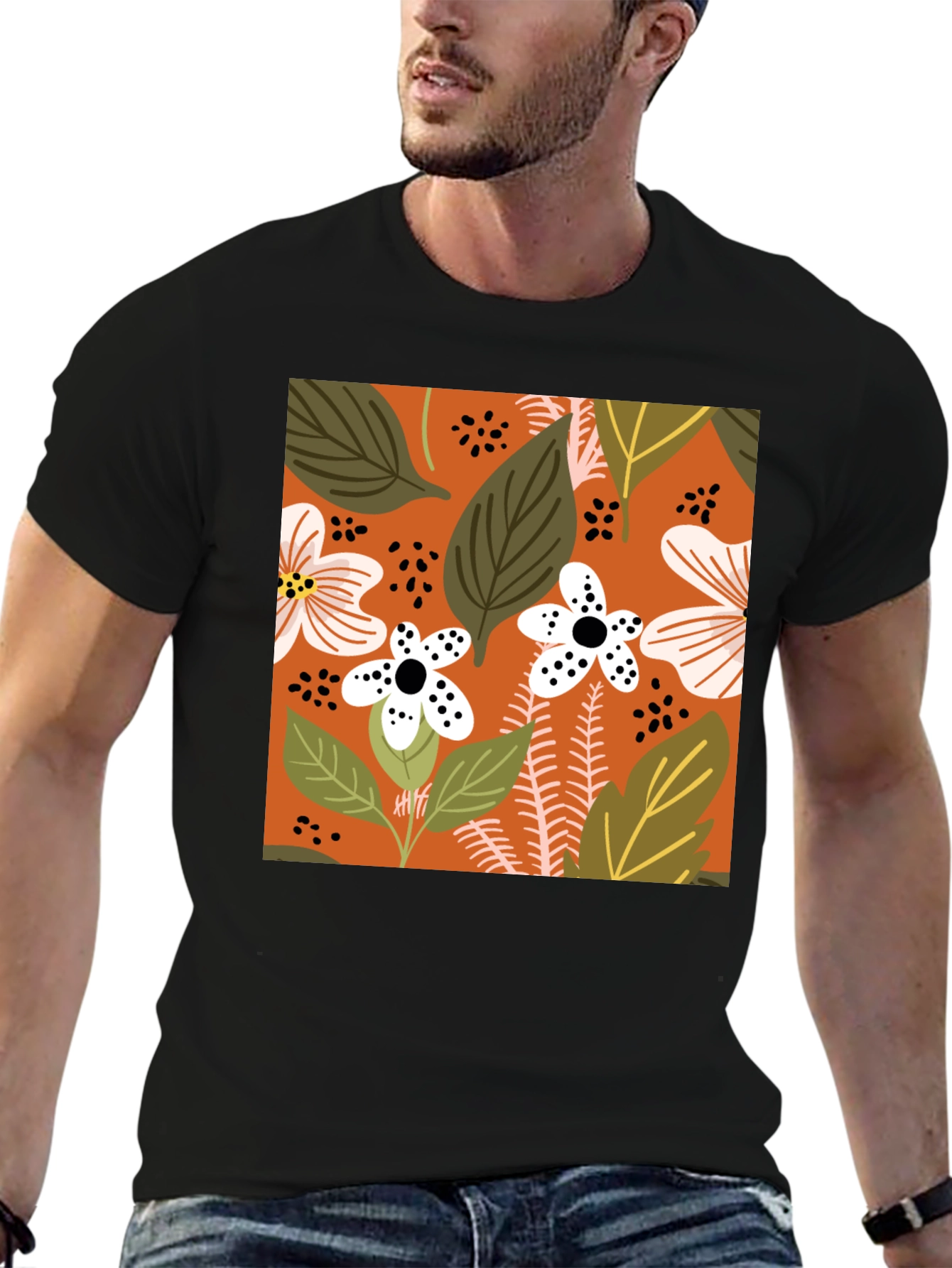 Floral Pattern Tee - Bold Botanical Style