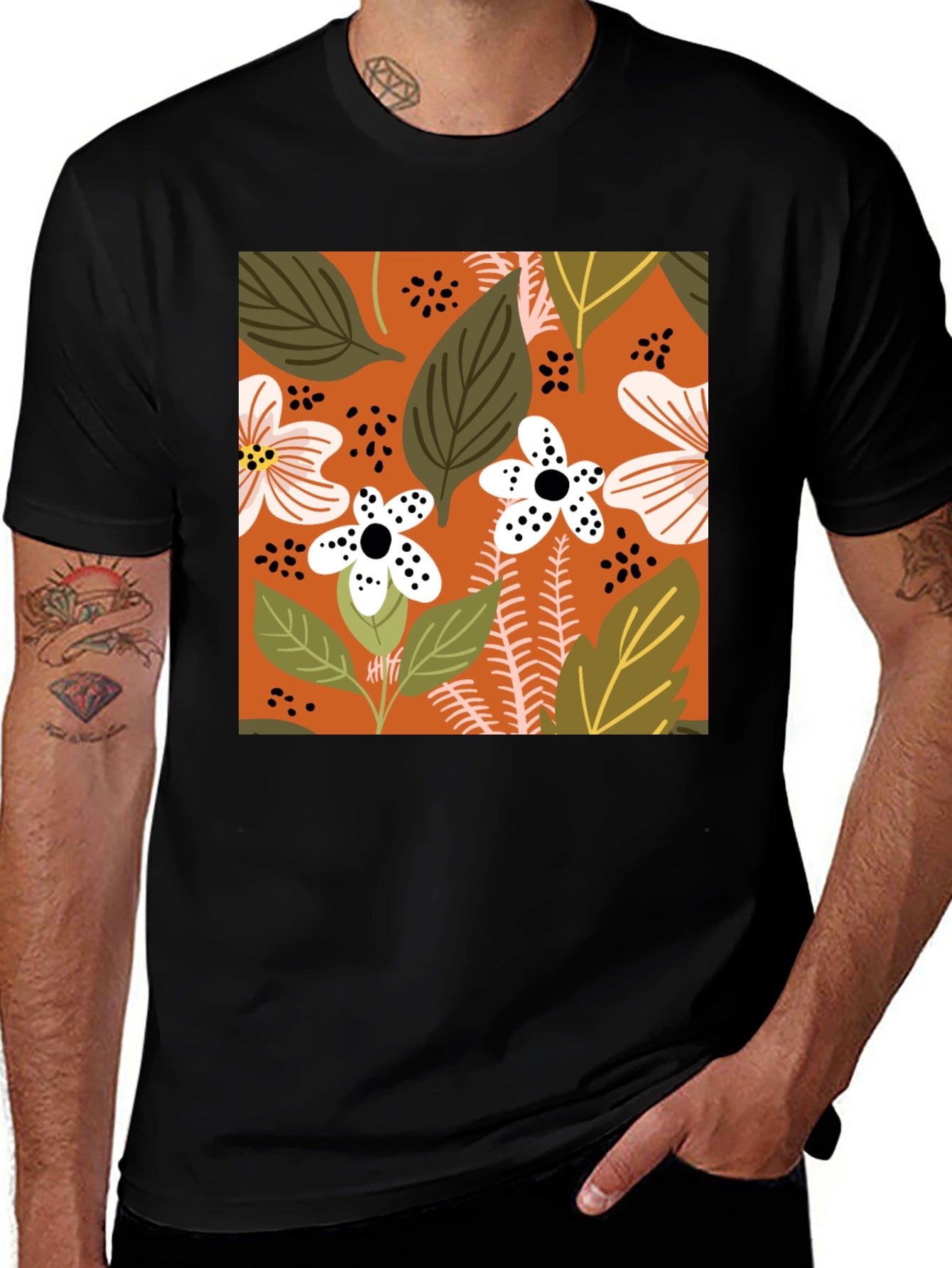 Floral Pattern Tee - Bold Botanical Style