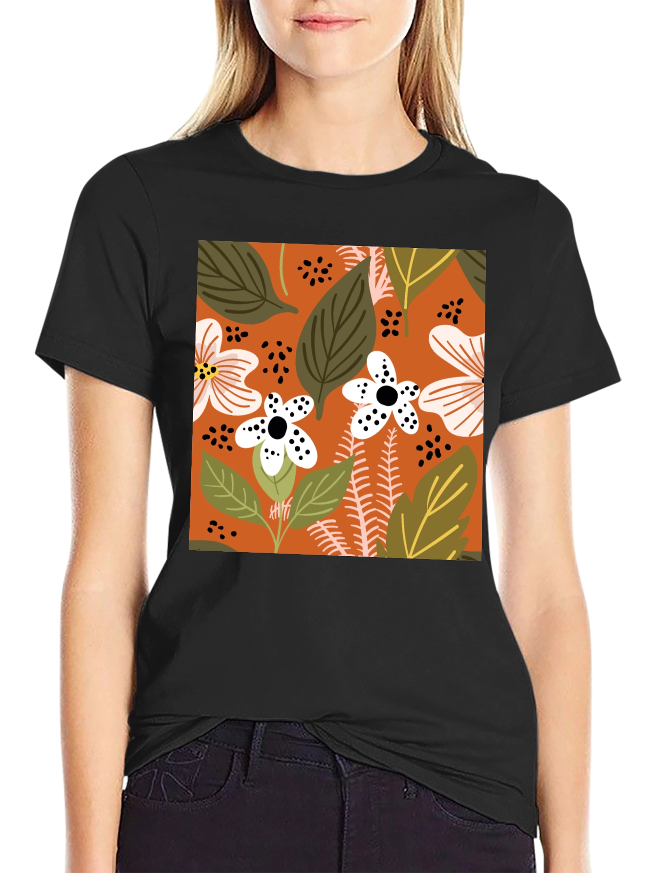 Floral Pattern Tee - Bold Botanical Style
