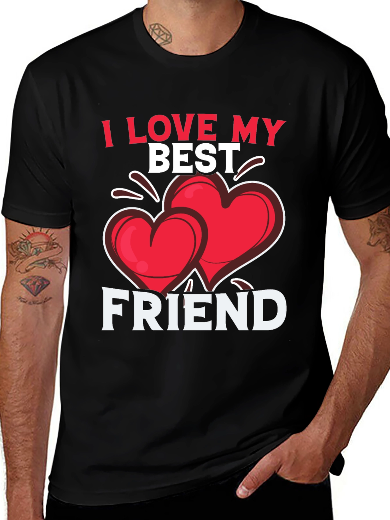 I Love My Best Friend T-Shirt: Heart Design