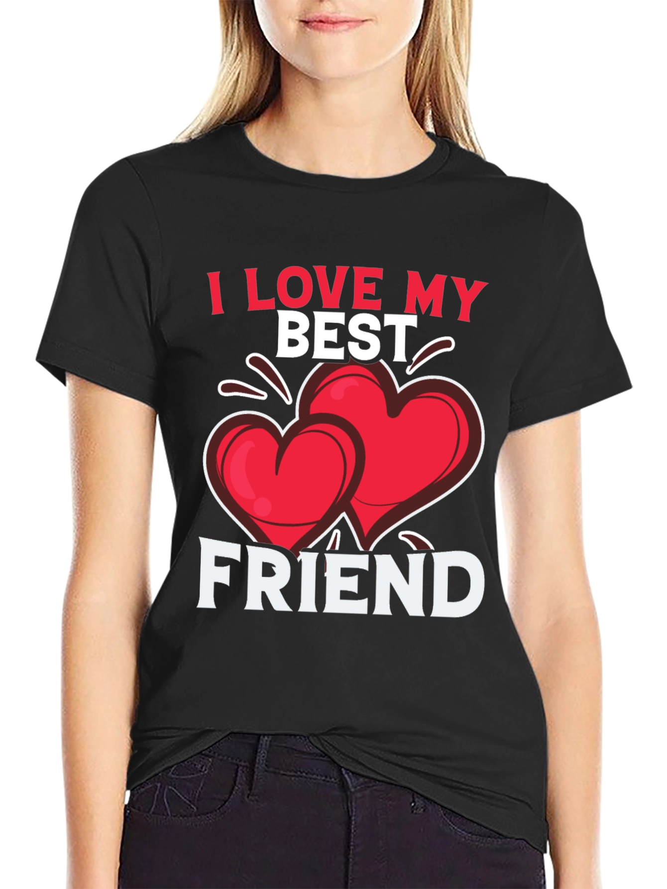 I Love My Best Friend T-Shirt: Heart Design