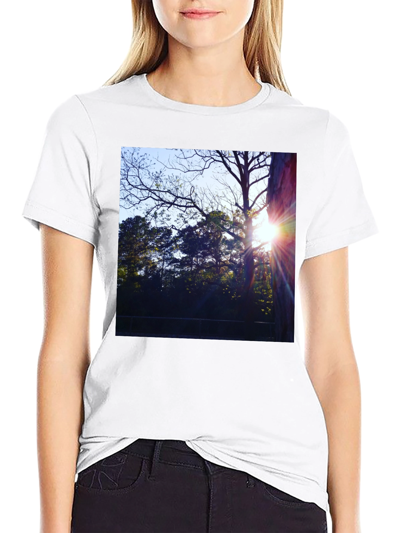 Natures Light T-Shirt - Black Cotton Tee