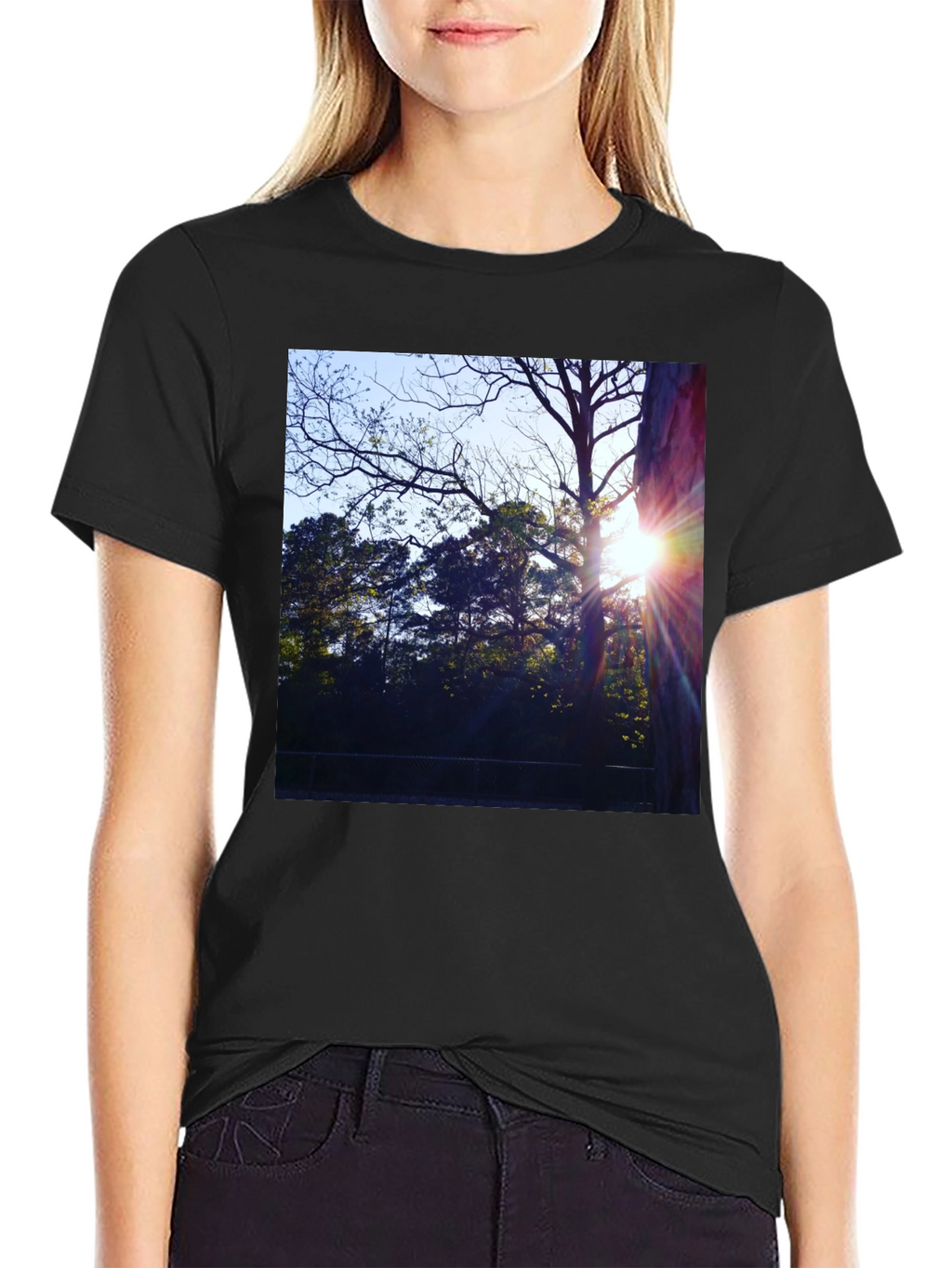 Natures Light T-Shirt - Black Cotton Tee