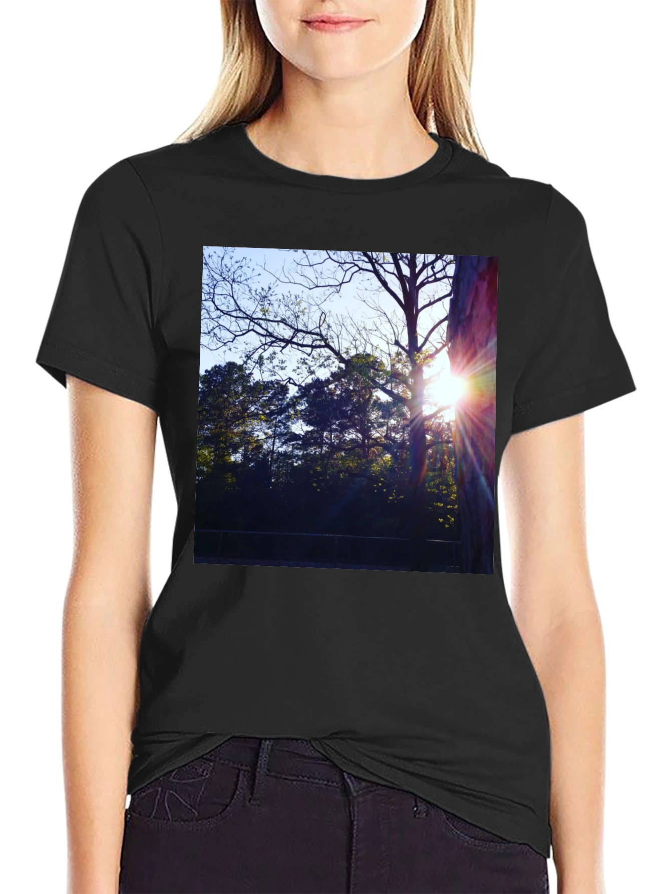 Natures Light T-Shirt - Black Cotton Tee
