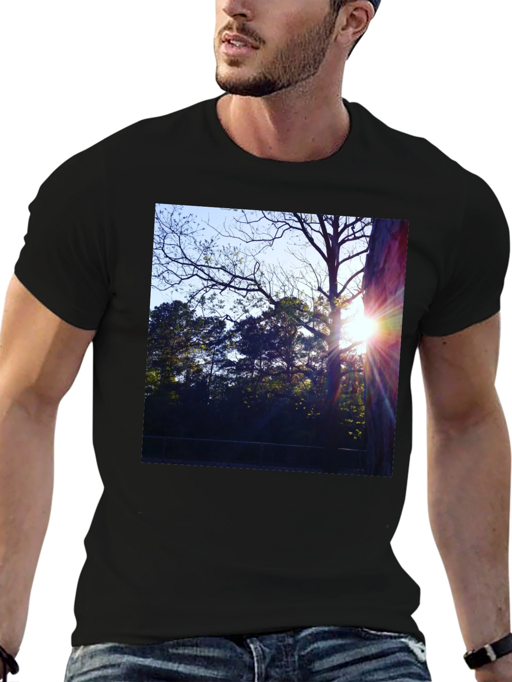 Natures Light T-Shirt - Black Cotton Tee