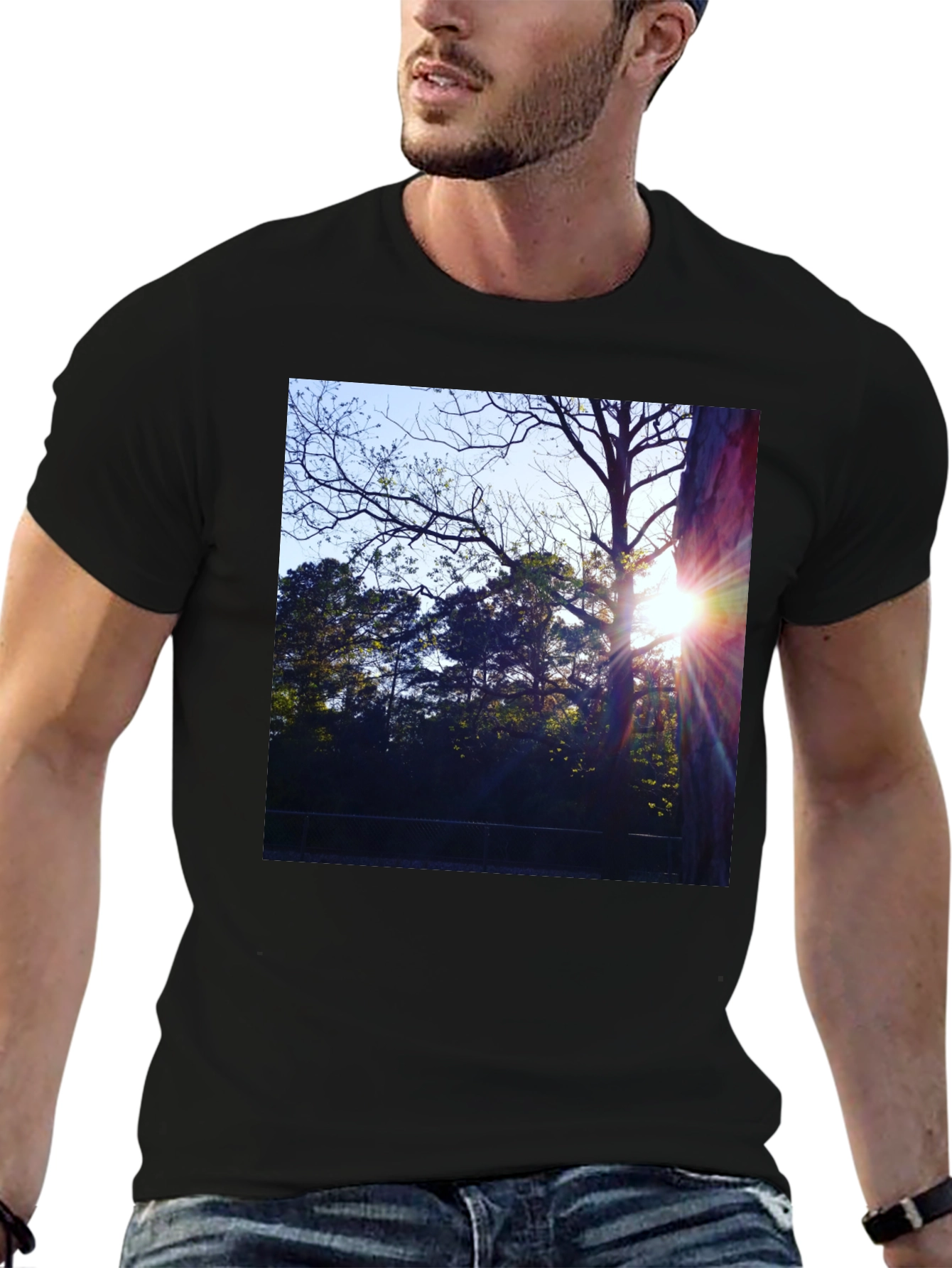 Natures Light T-Shirt - Black Cotton Tee