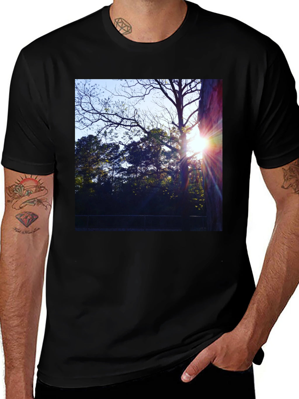 Natures Light T-Shirt - Black Cotton Tee
