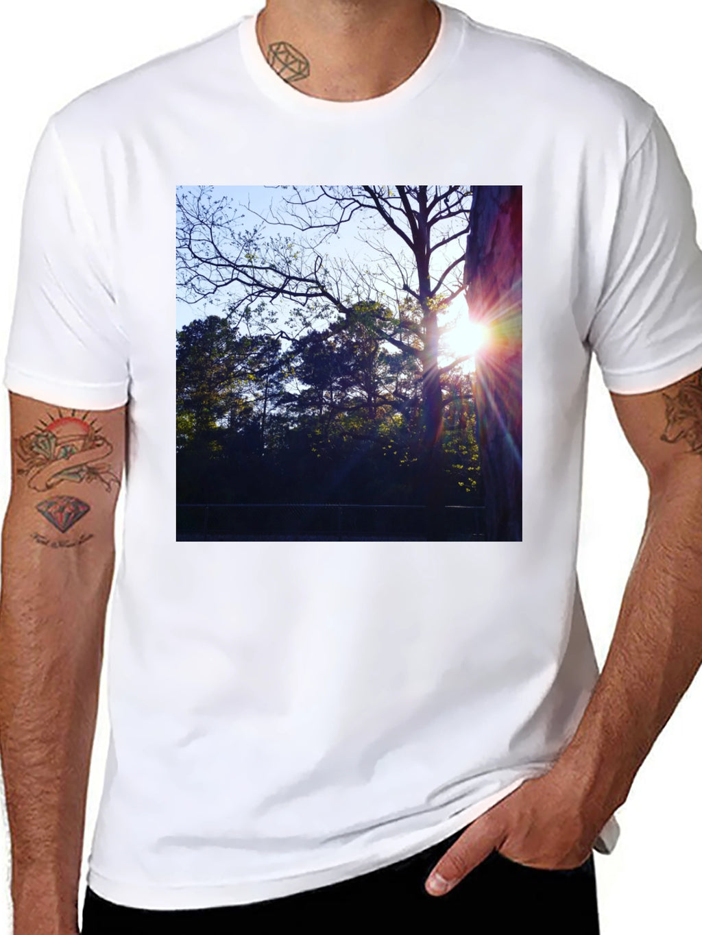 Natures Light T-Shirt - Black Cotton Tee
