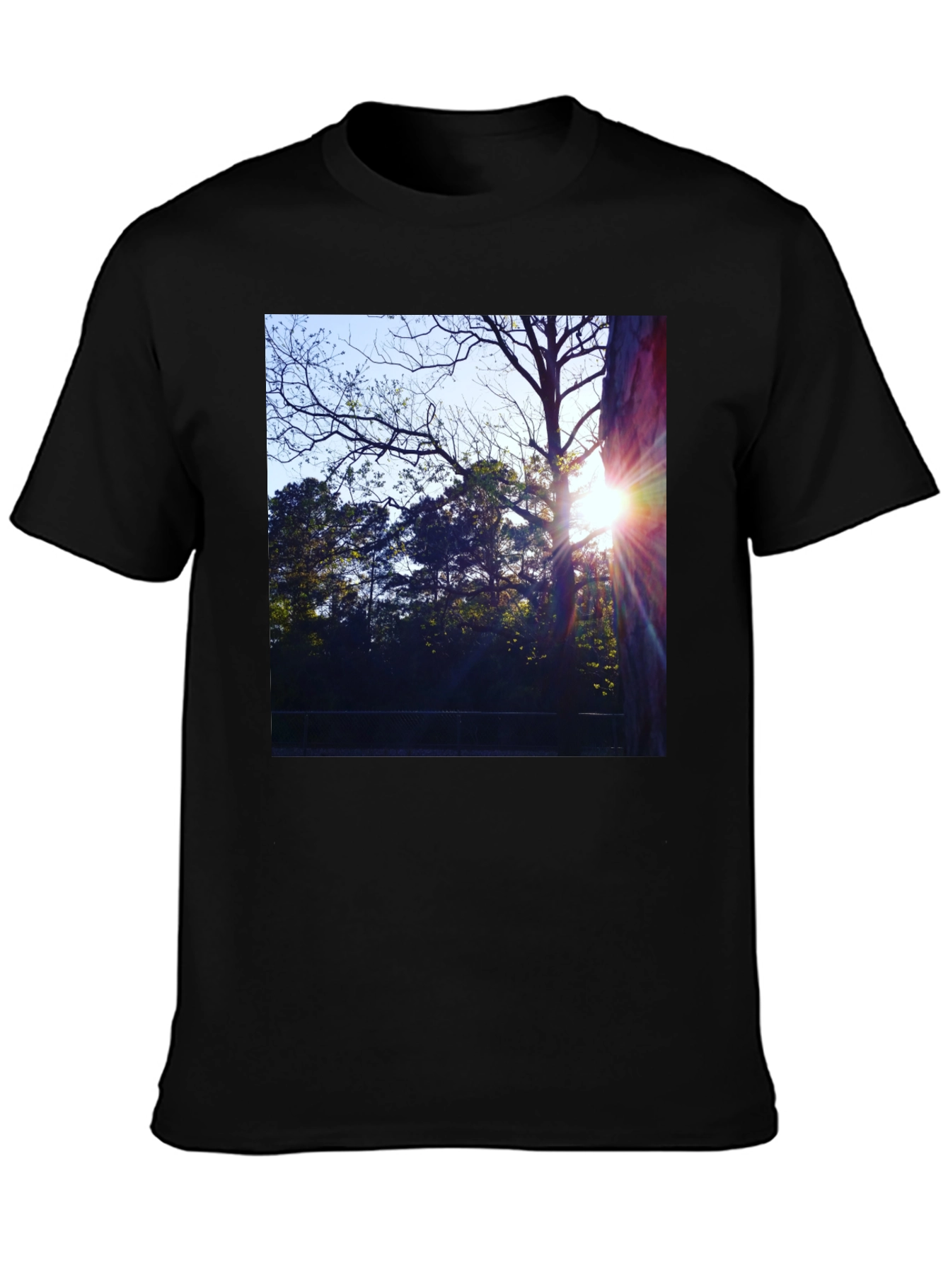 Natures Light T-Shirt - Black Cotton Tee