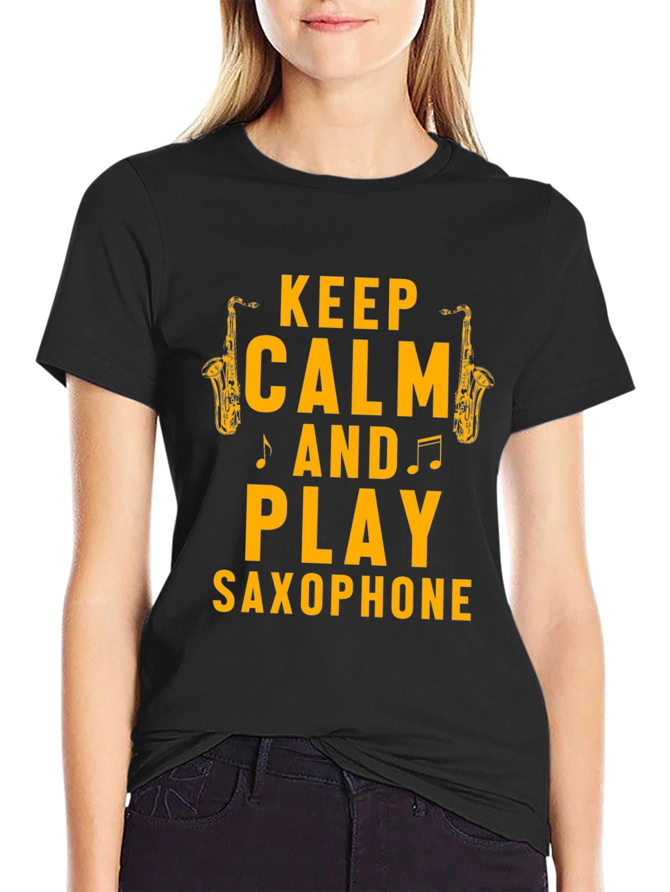Keep Calm & Play Saxophone Graphic T-Shirt