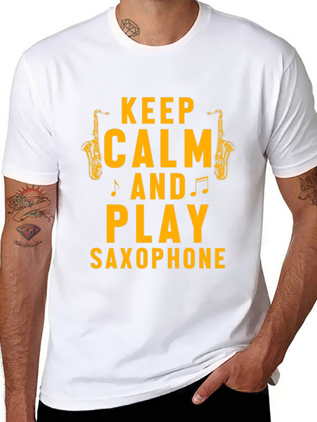 Keep Calm & Play Saxophone Graphic T-Shirt