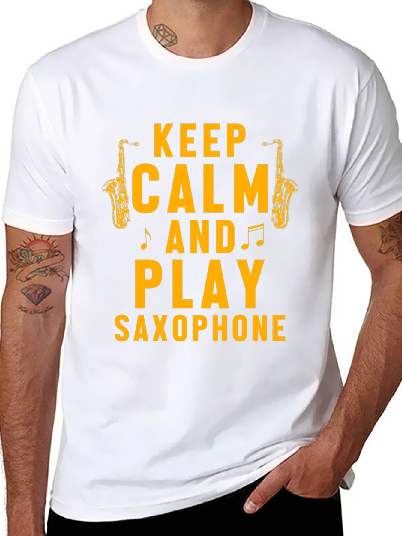 Keep Calm & Play Saxophone Graphic T-Shirt