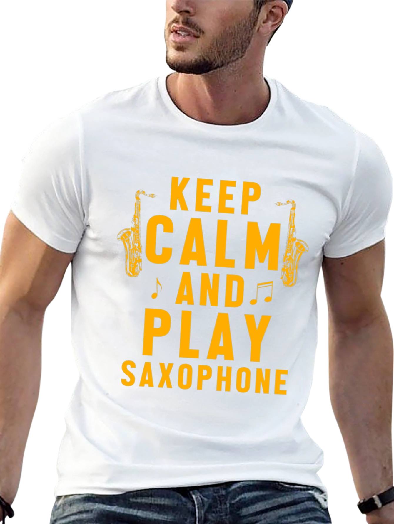 Keep Calm & Play Saxophone Graphic T-Shirt