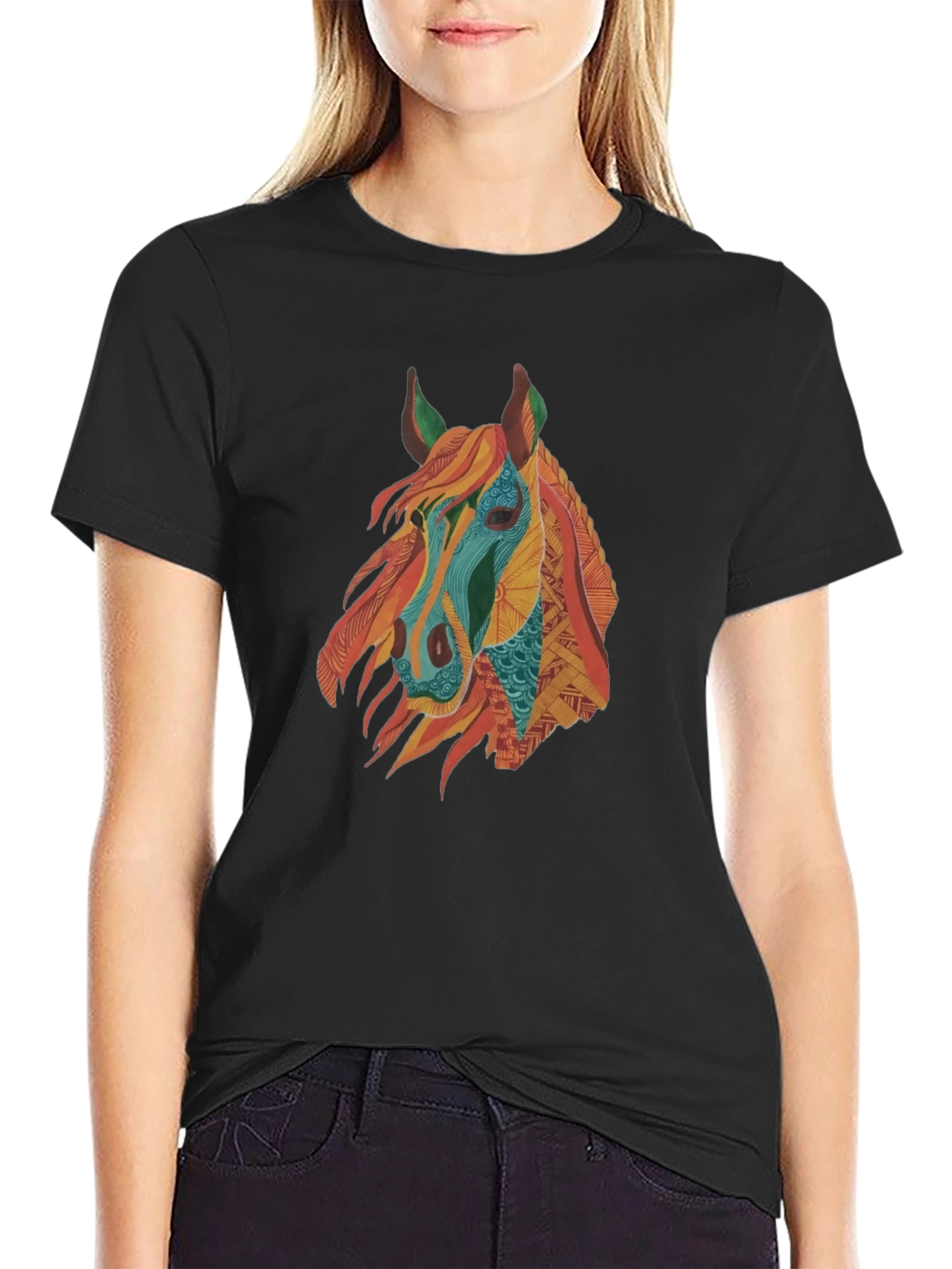 Horse Graphic Tee - Mens Black T-Shirt