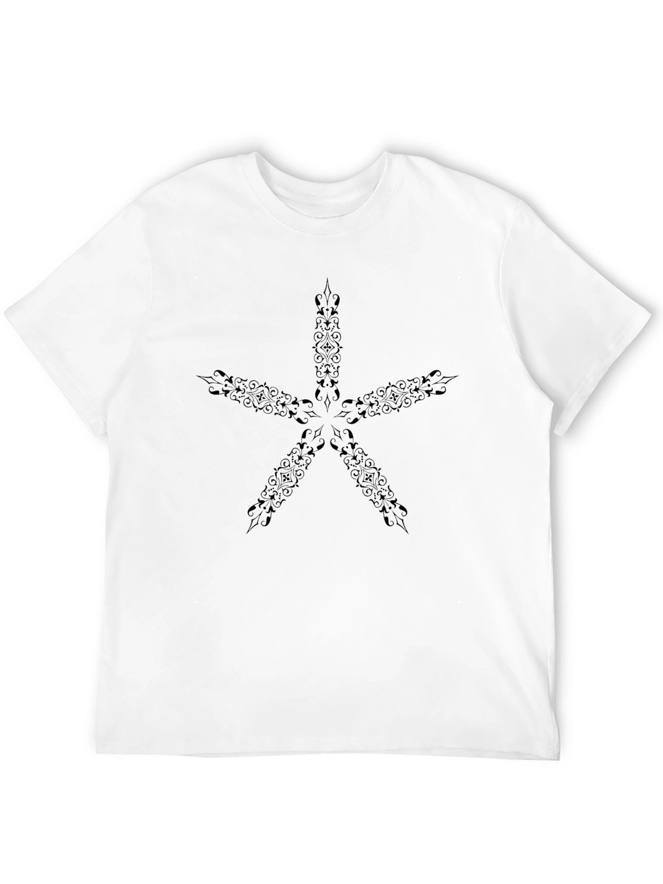 Mens Black T-Shirt with Star Design