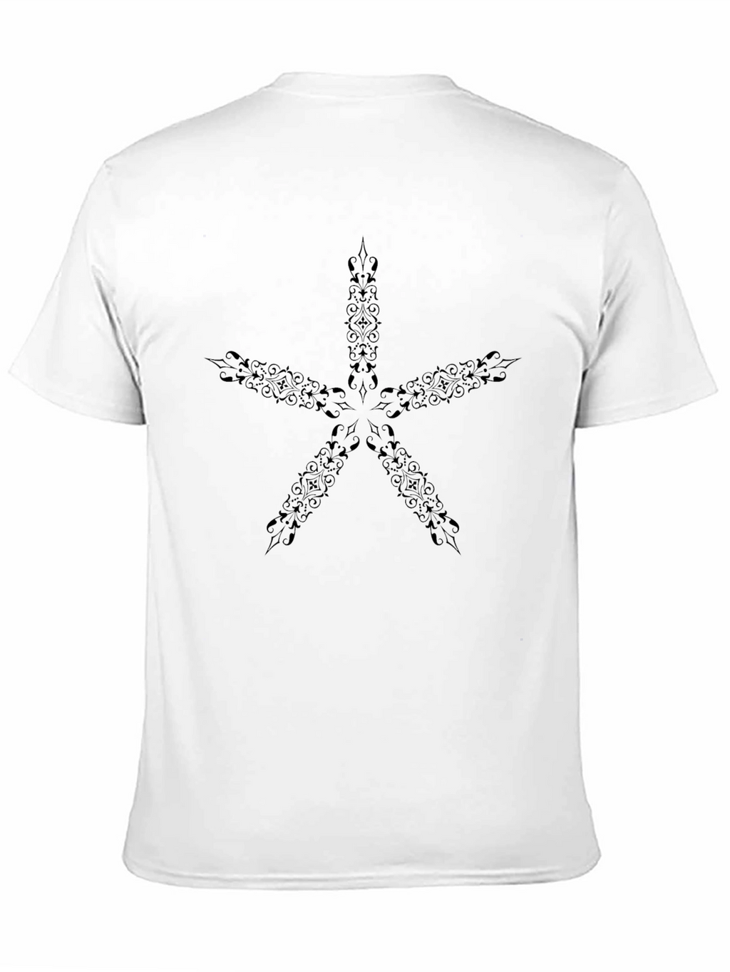 Mens Black T-Shirt with Star Design