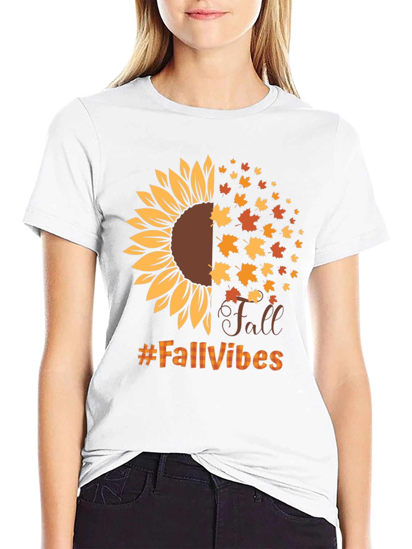 Fall Vibes Sunflower Graphic T-Shirt