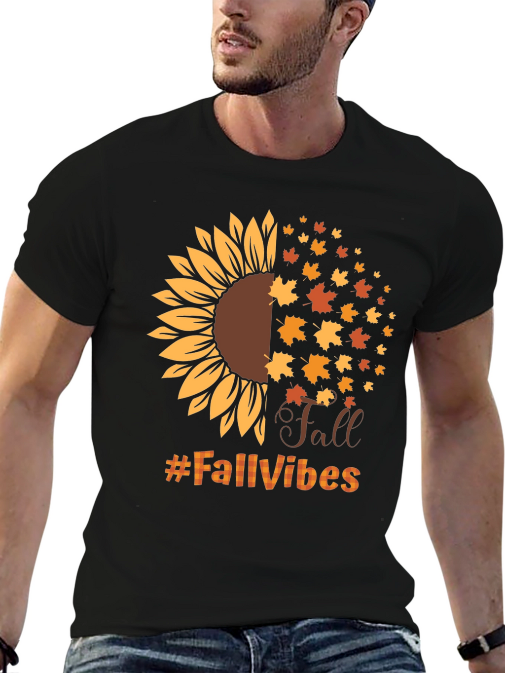 Fall Vibes Sunflower Graphic T-Shirt
