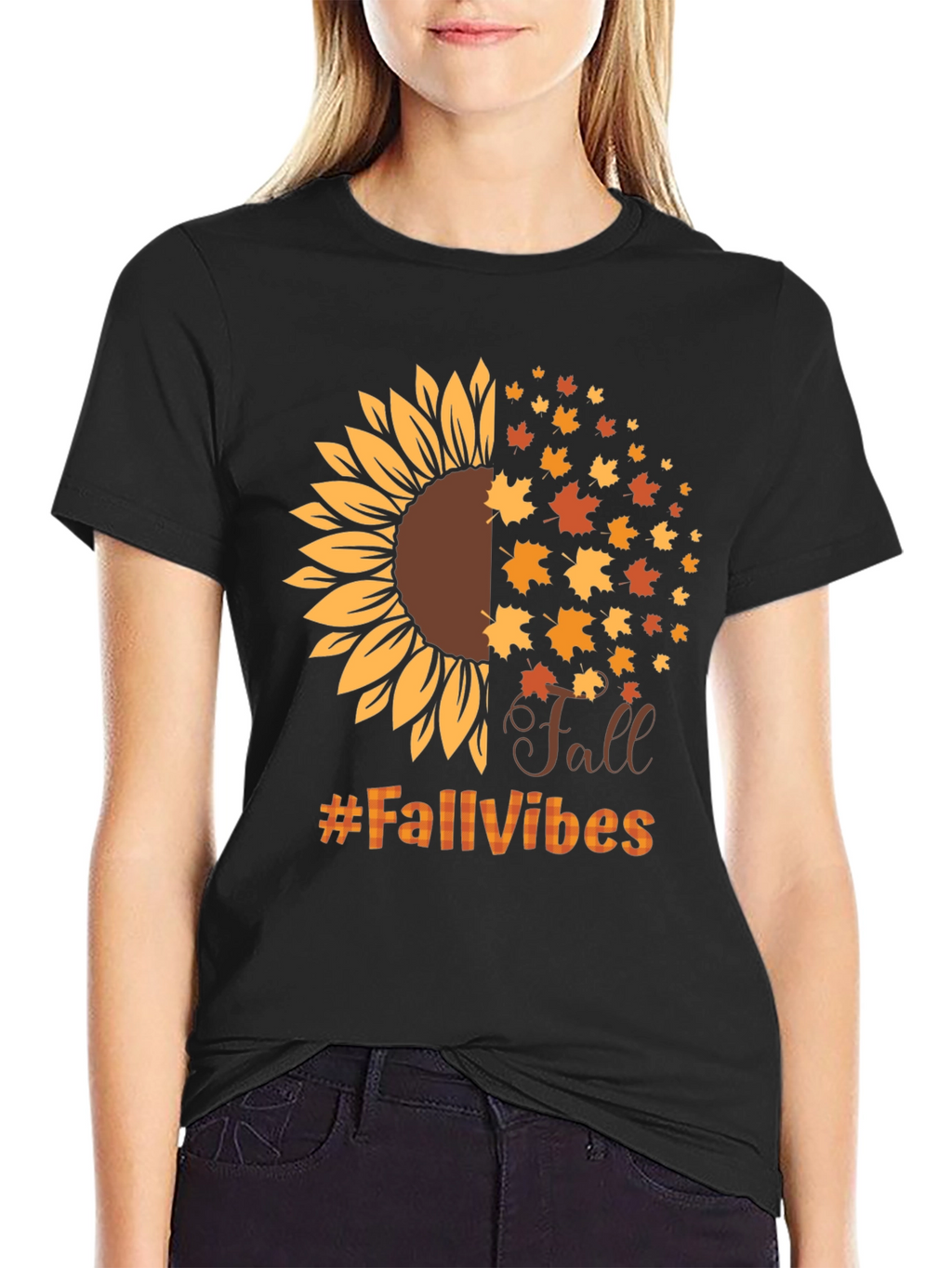 Fall Vibes Sunflower Graphic T-Shirt