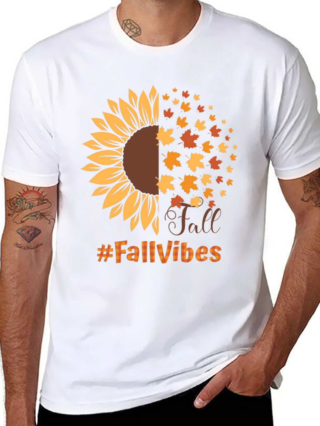 Fall Vibes Sunflower Graphic T-Shirt