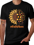Fall Vibes Sunflower Graphic T-Shirt