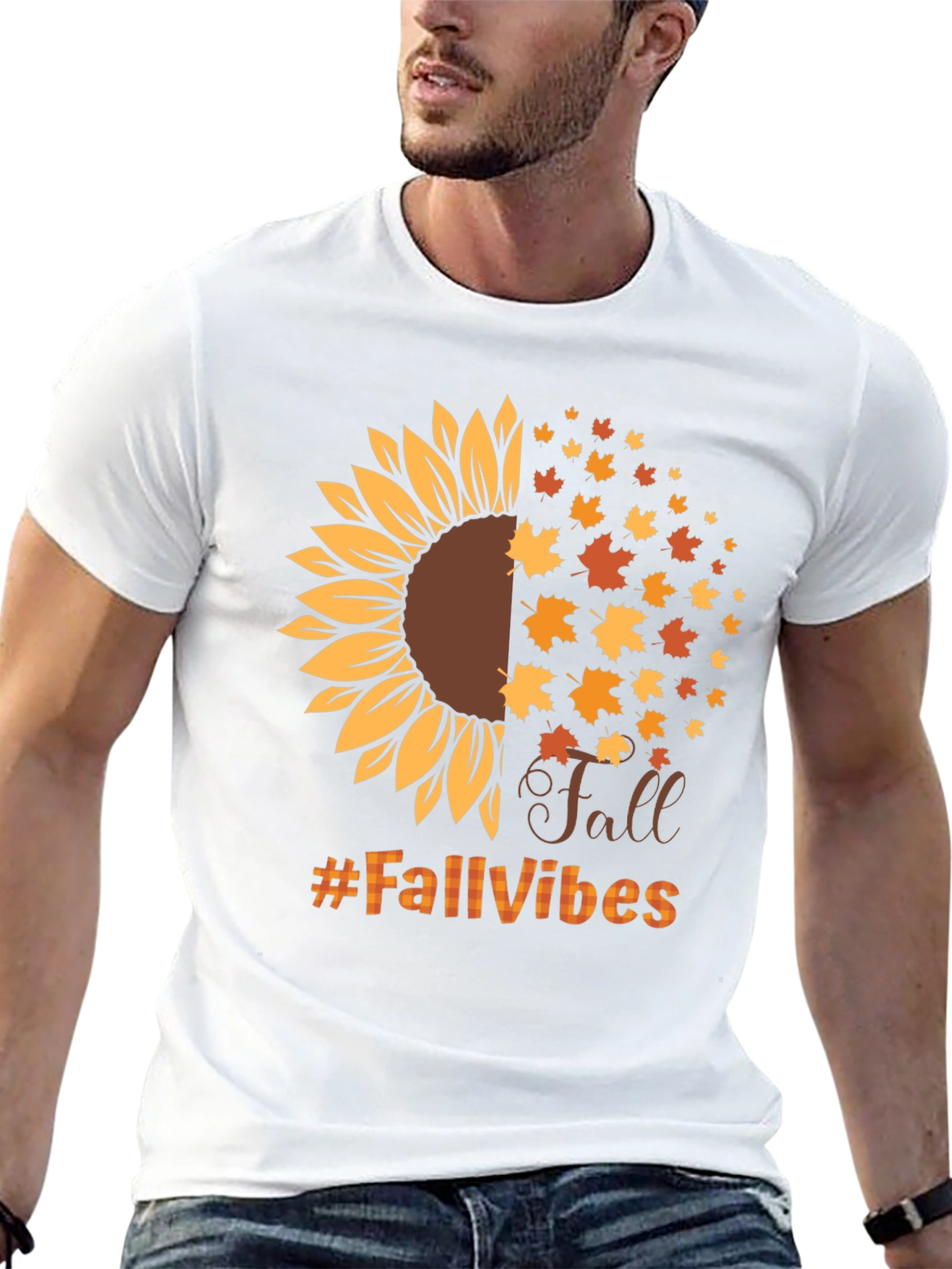 Fall Vibes Sunflower Graphic T-Shirt