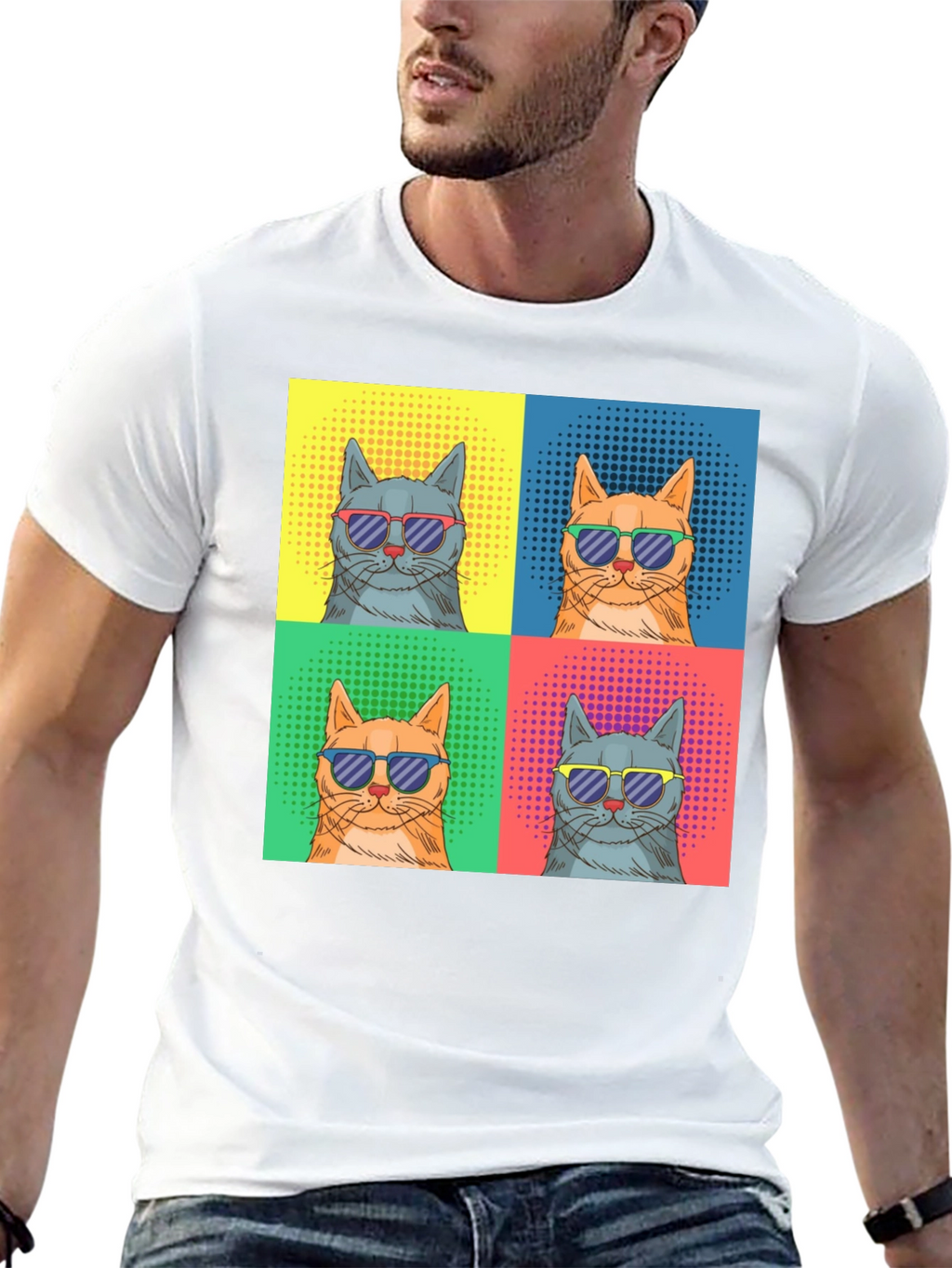 Cool Cats Graphic Tee - Retro Pop Art Style