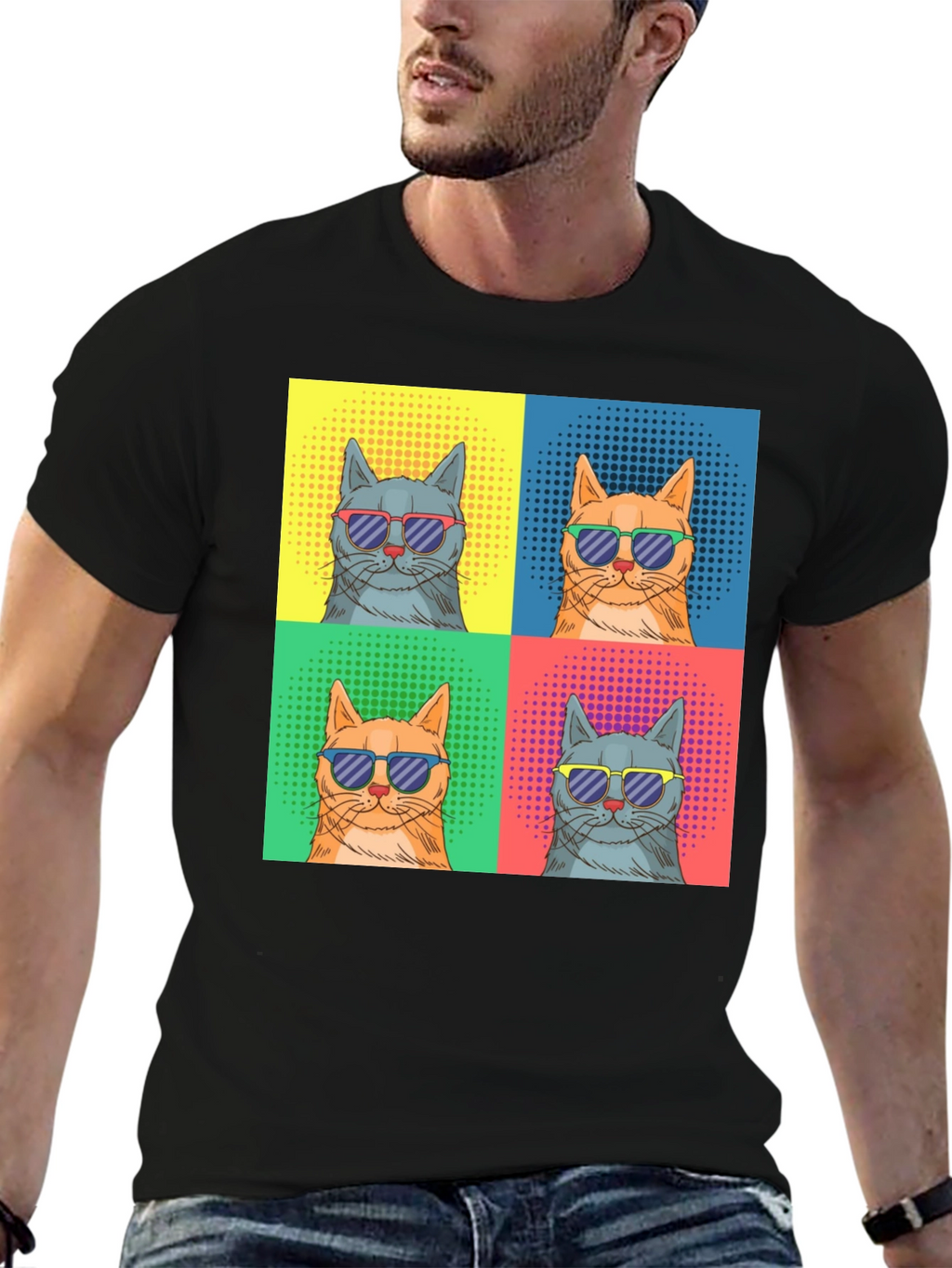 Cool Cats Graphic Tee - Retro Pop Art Style