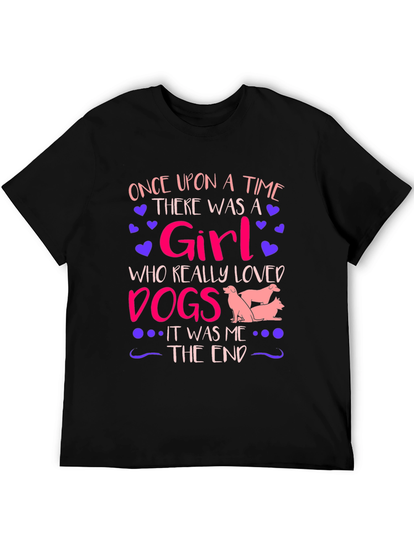 Girl Who Loves Dogs T-Shirt - Cute Animal Lover Tee