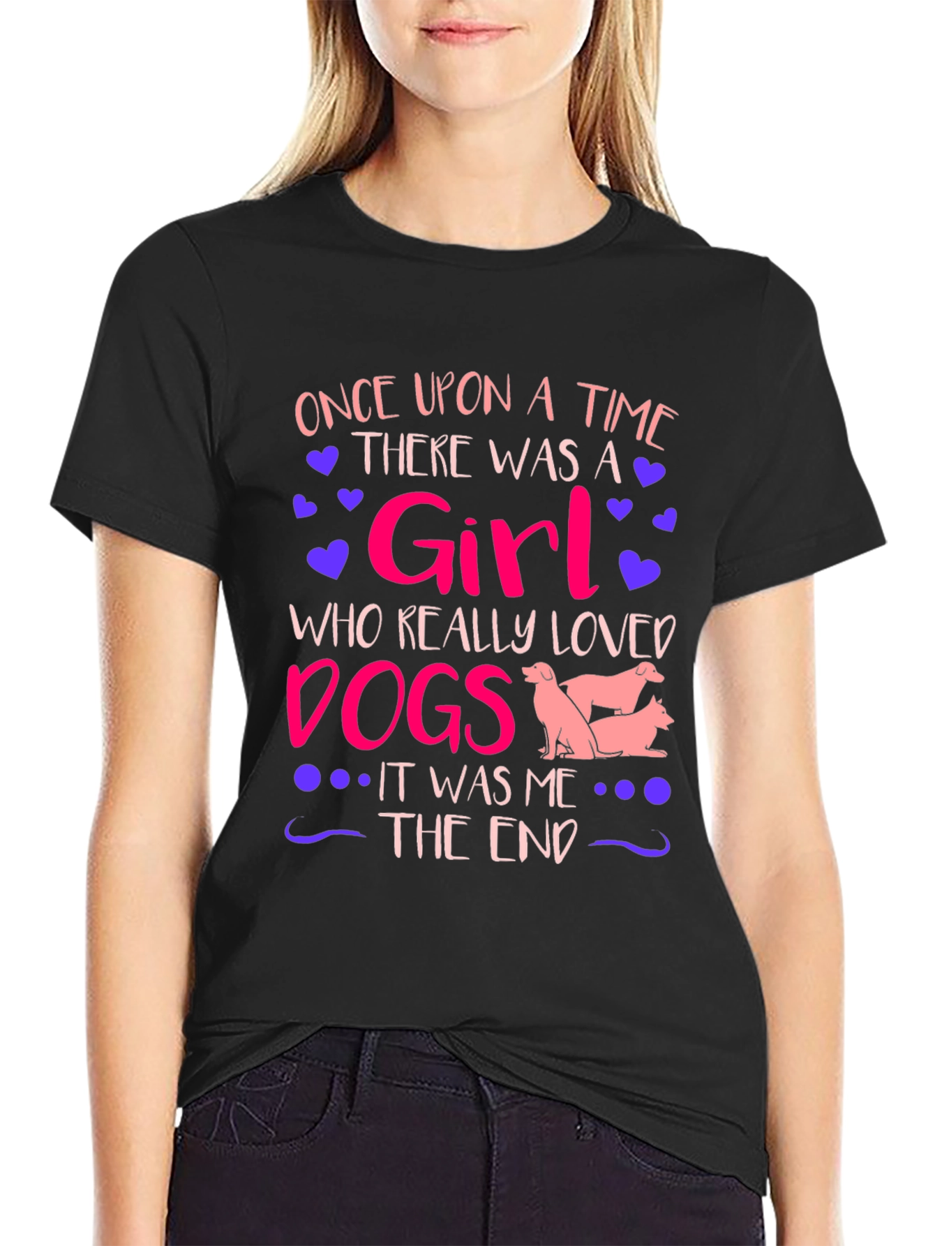 Girl Who Loves Dogs T-Shirt - Cute Animal Lover Tee