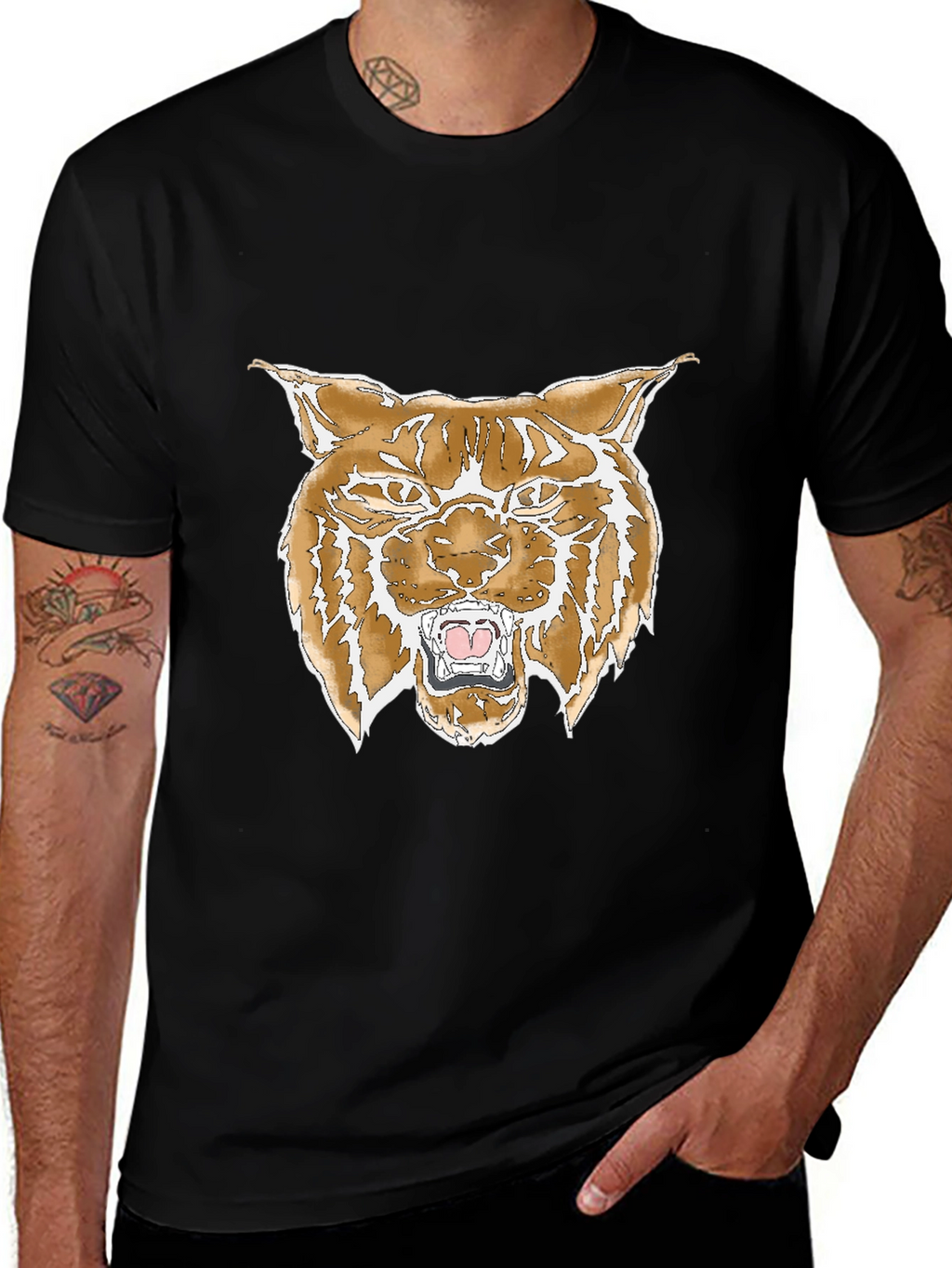 Bobcat Graphic Print Black T-Shirt