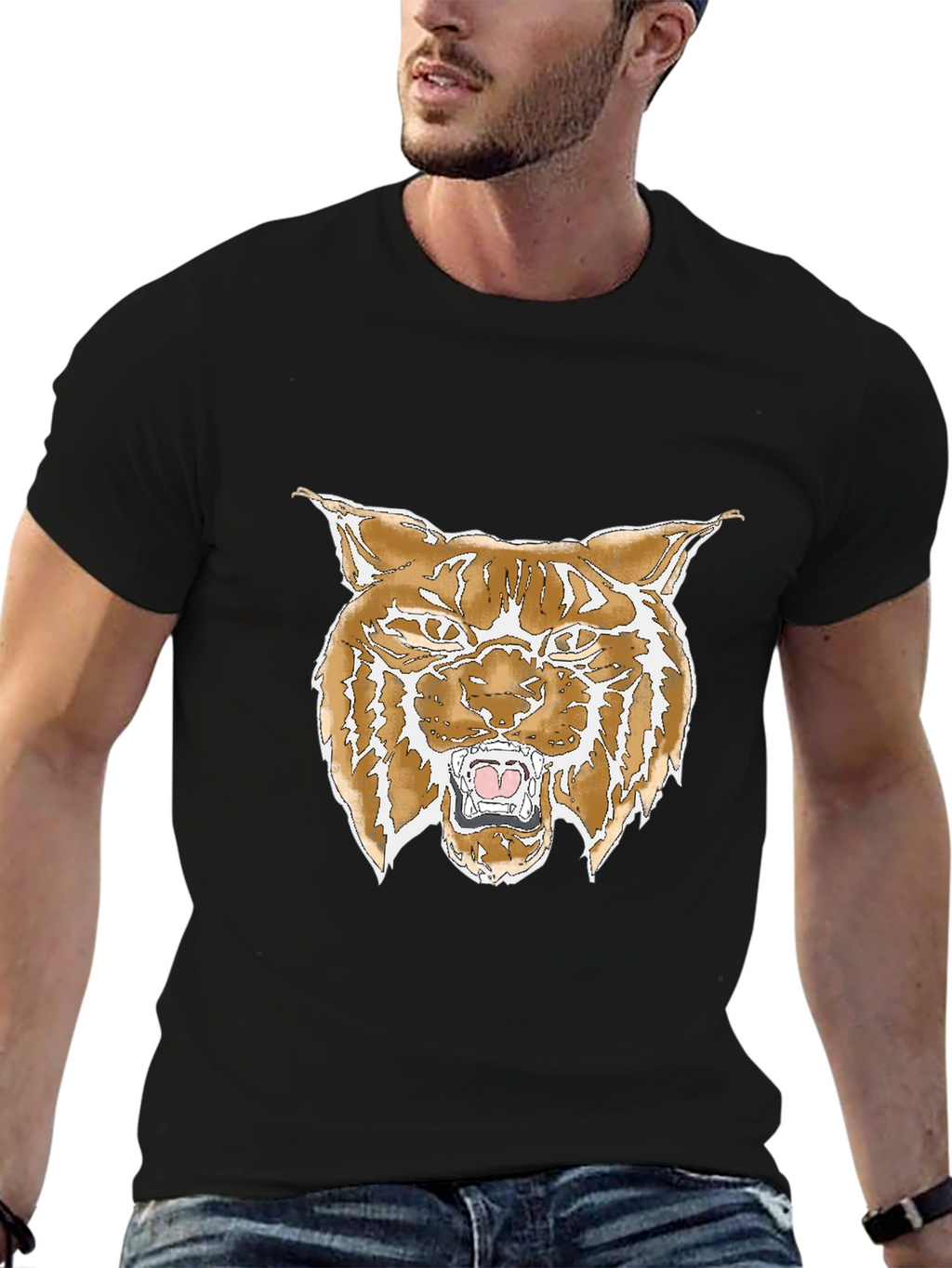 Bobcat Graphic Print Black T-Shirt