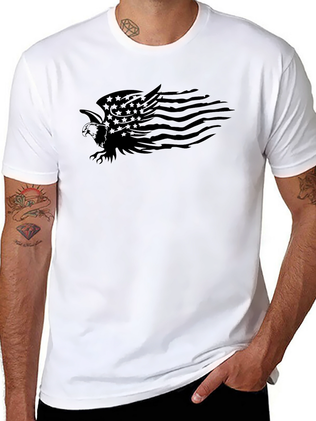Eagle Flag Graphic Tee - Patriotic Style