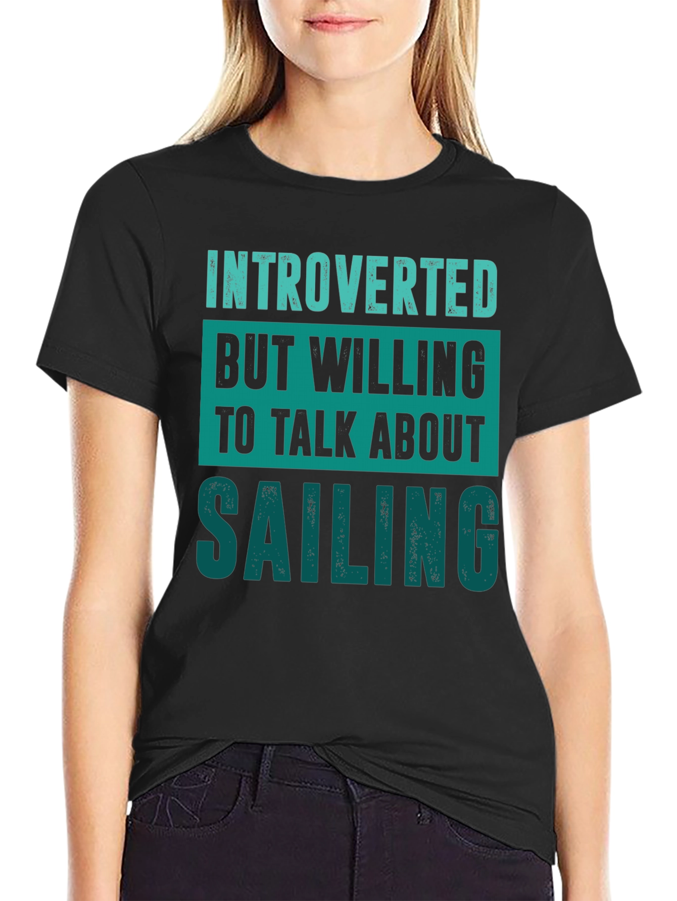 Introverted Sailing Enthusiast Black T-Shirt