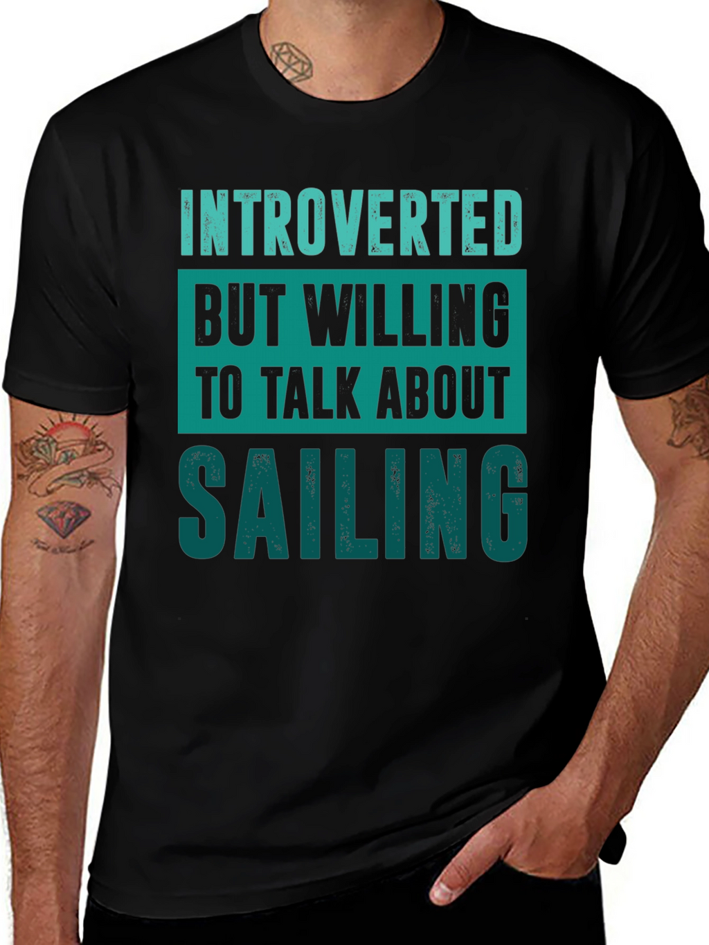Introverted Sailing Enthusiast Black T-Shirt