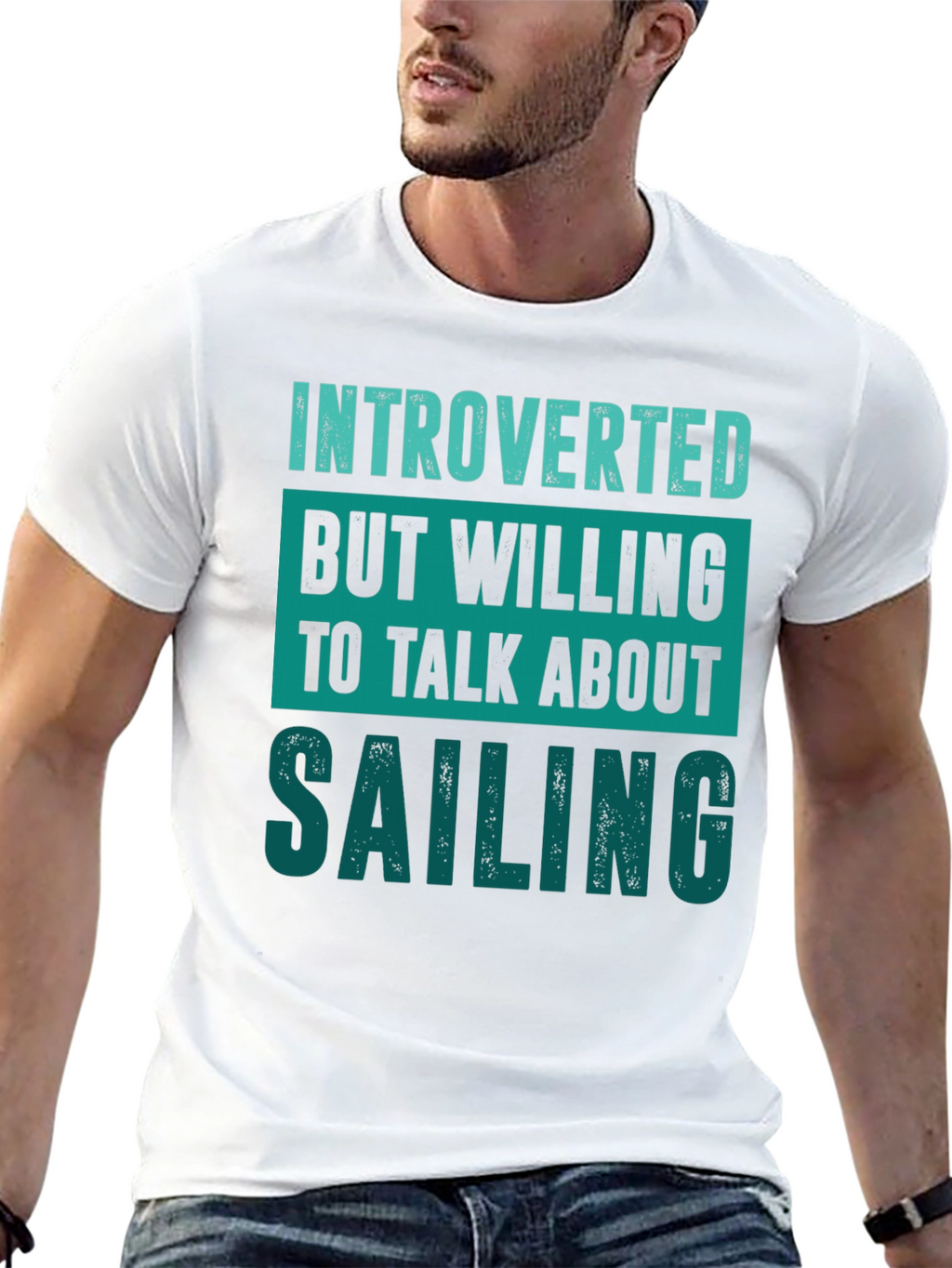 Introverted Sailing Enthusiast Black T-Shirt